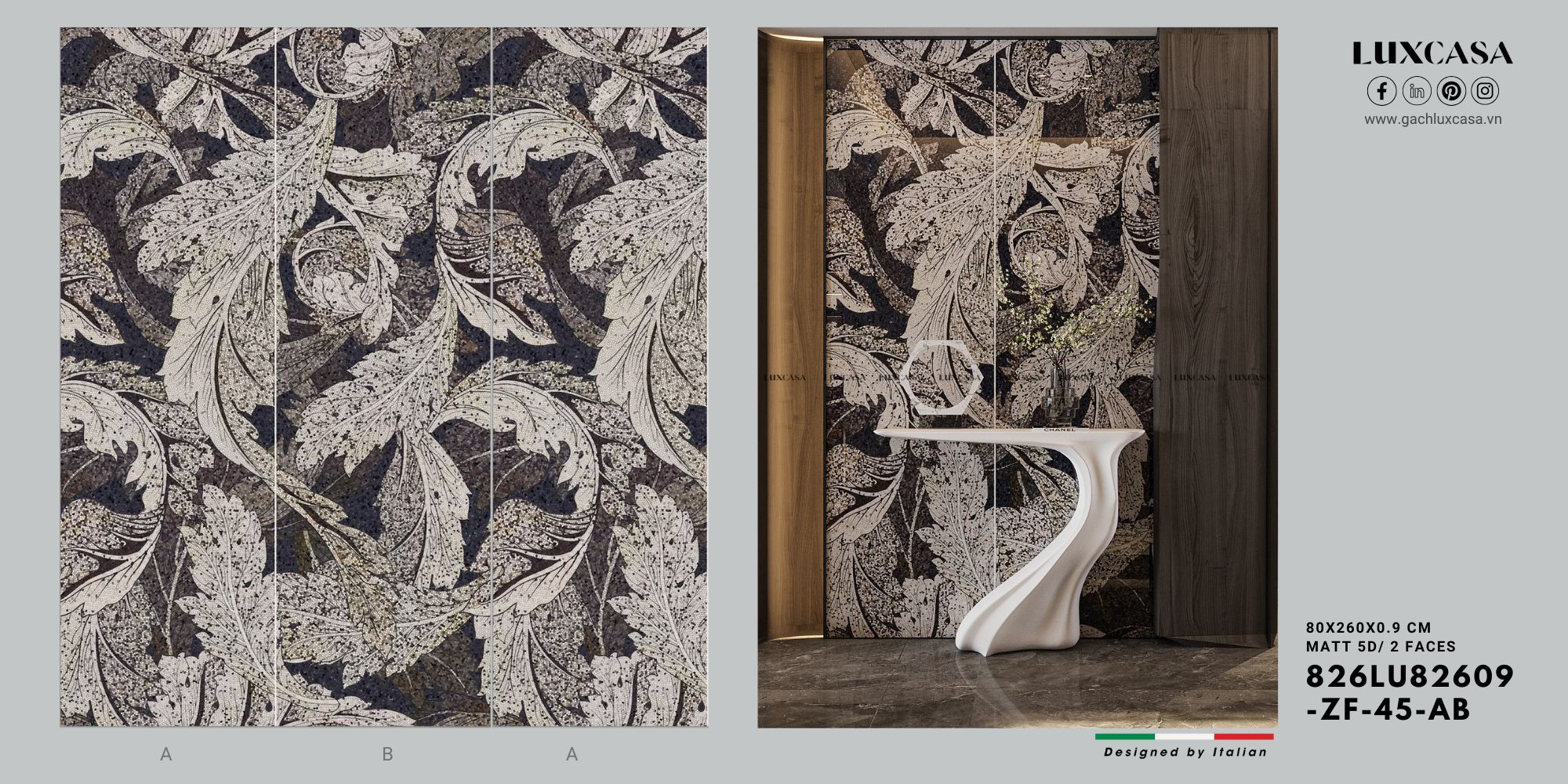 Gạch tranh mosaic 80x260 826LU82609-ZF-45