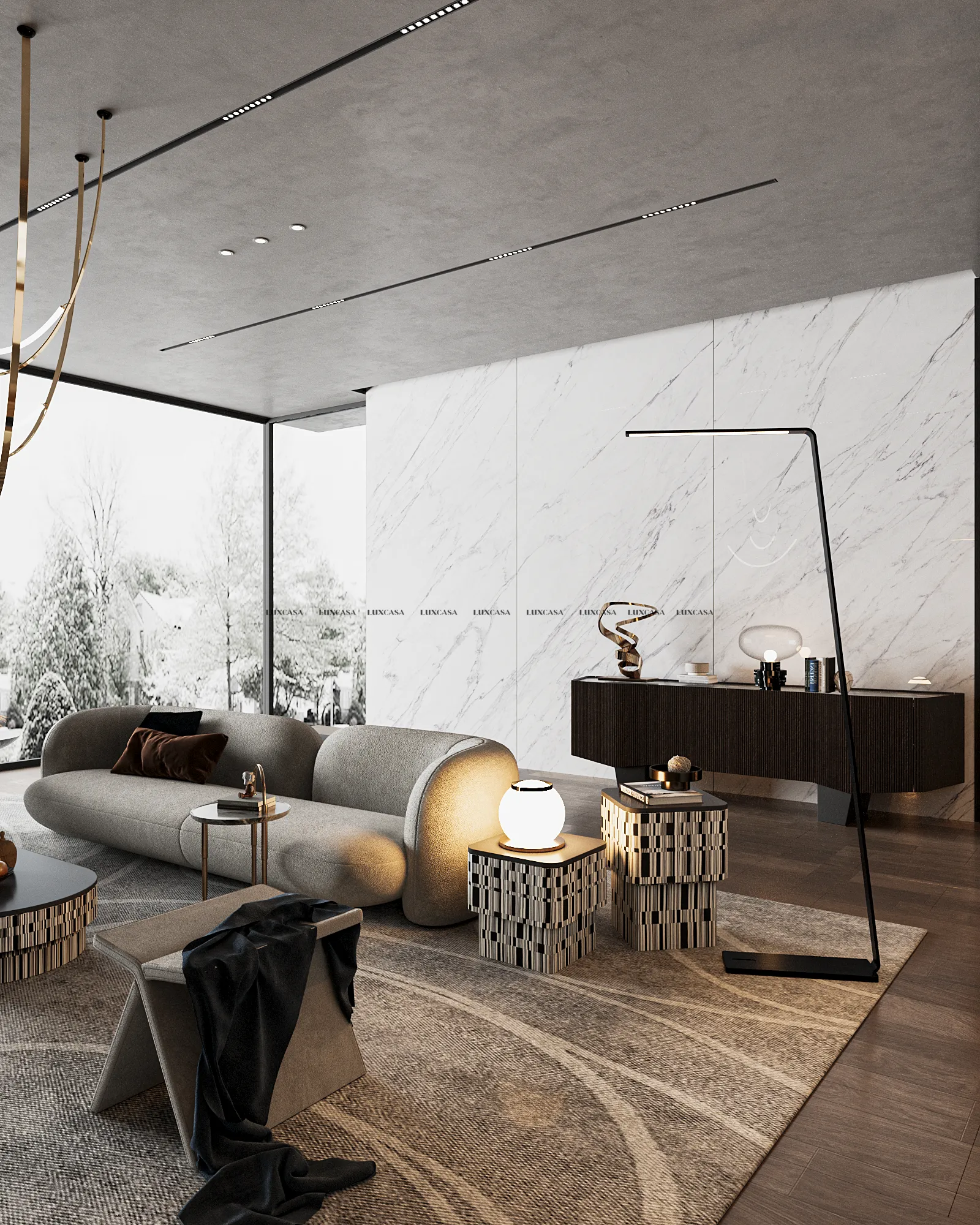 Đá nung kết 120x280 1228LUST-BI ốp tường phòng khách