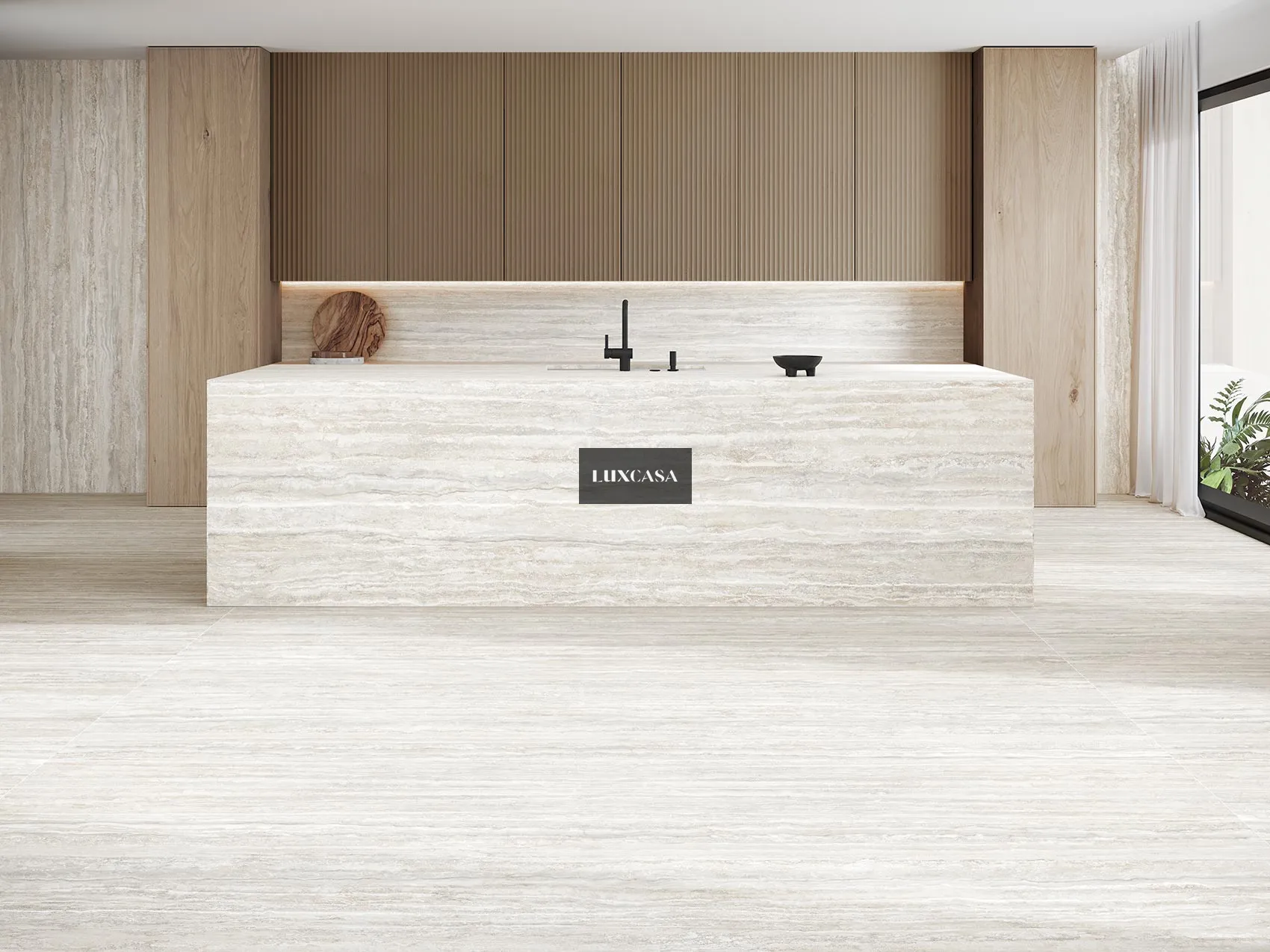 Đá nung kết 120x280 1228LUTR-IV làm mặt bàn bếp