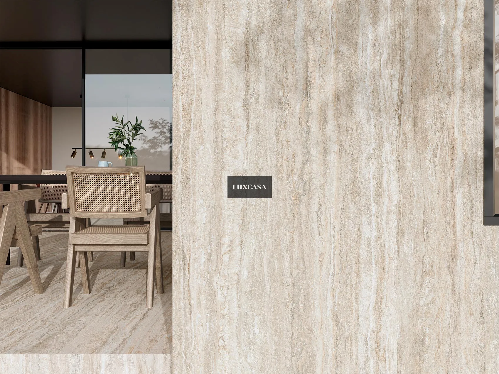 Đá nung kết 120x280 travertine ốp tường ngoài trời