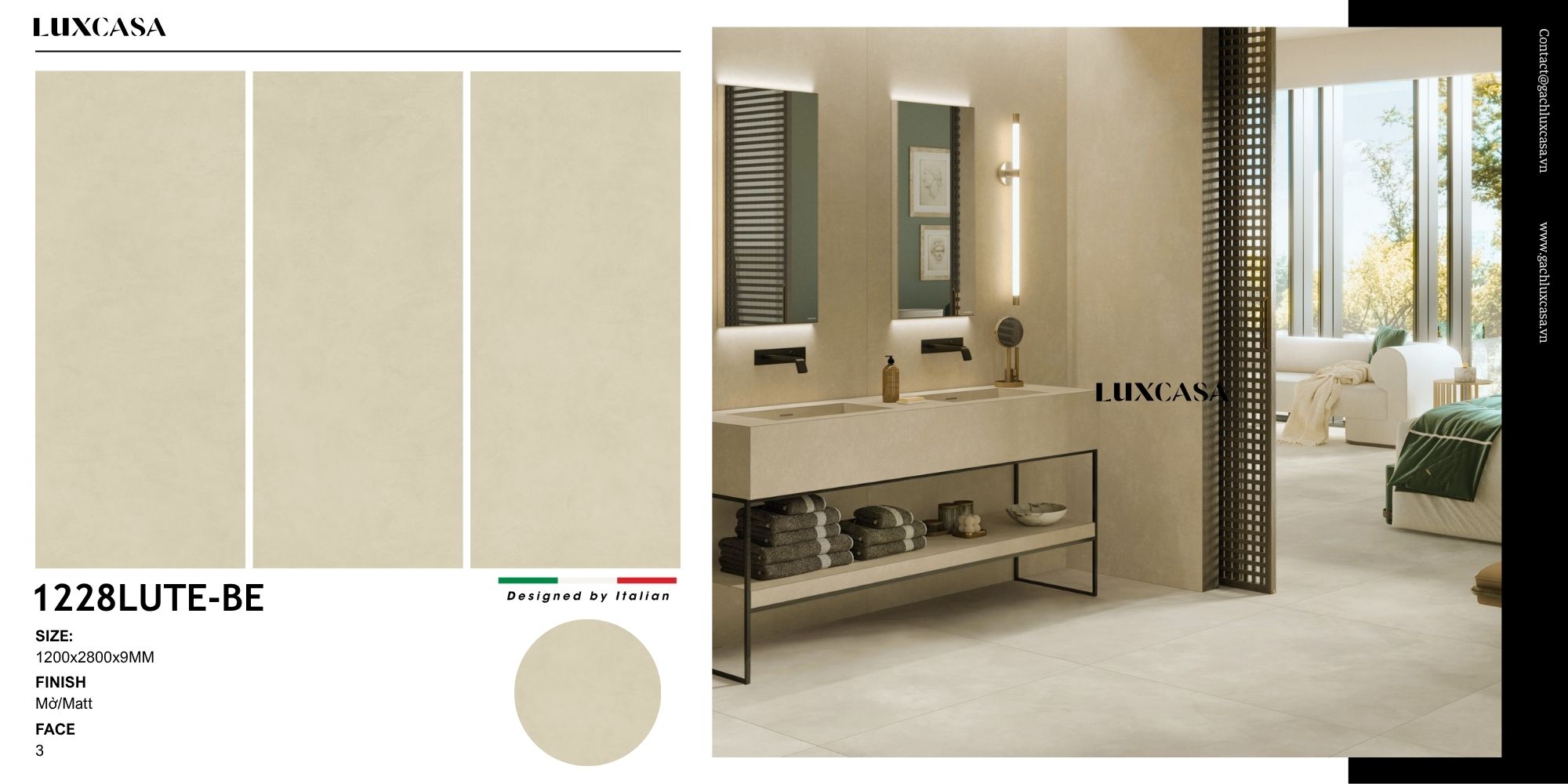 Đá nung kết 120×280 1228LUTE-BE