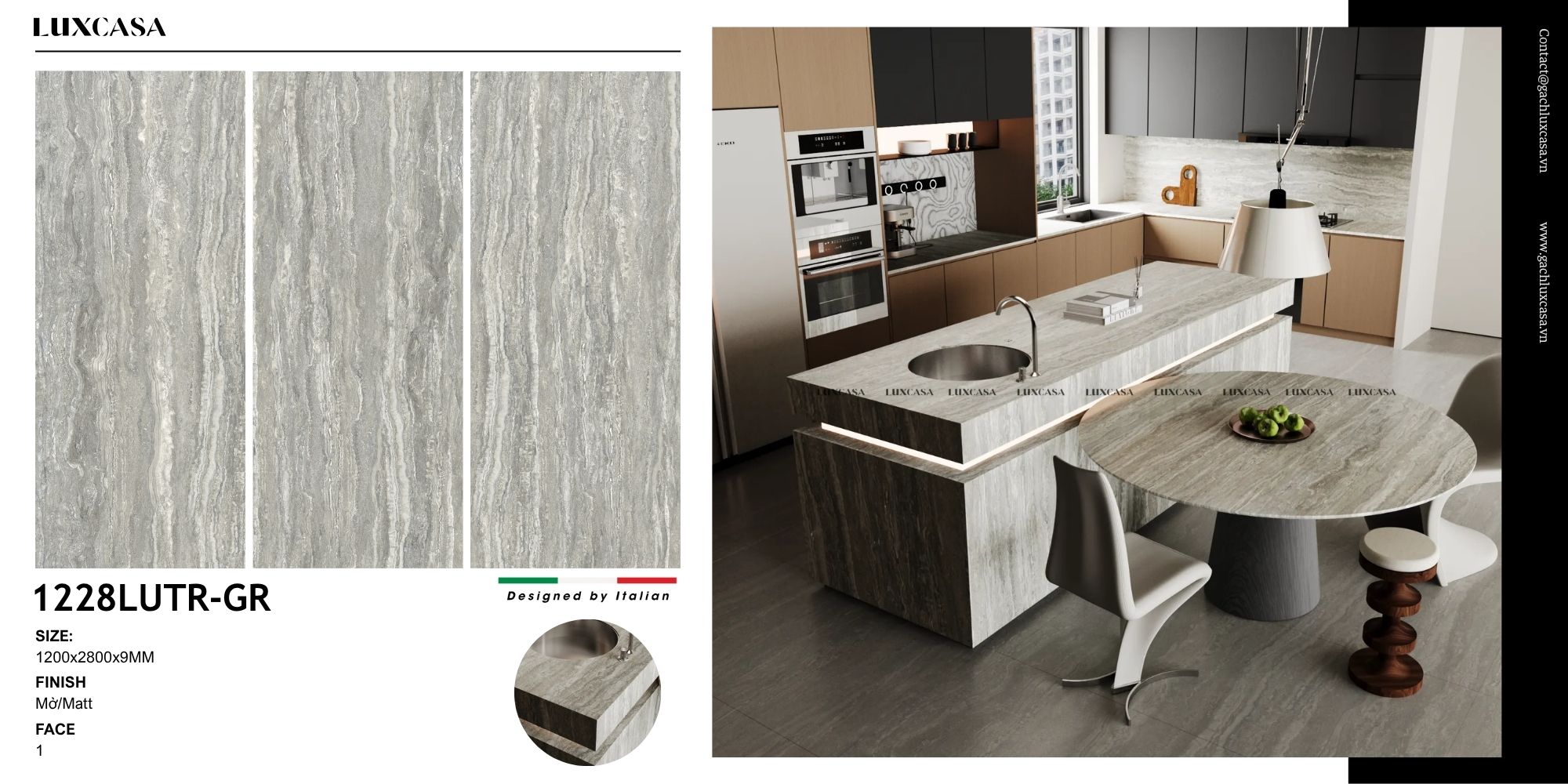 Đá nung kết 120×280 1228LUTR-GR