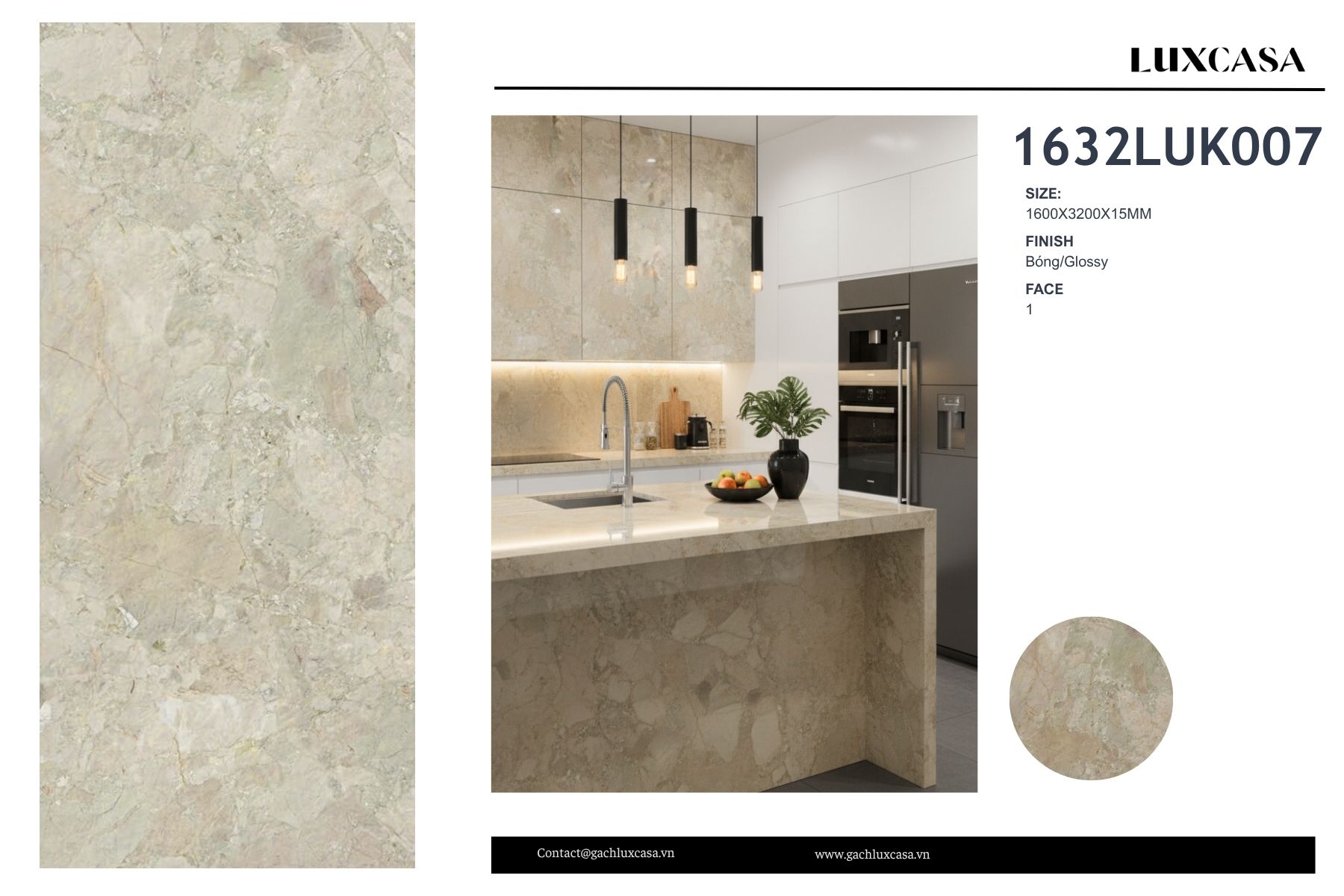 Đá nung kết 160X320X1.5 1632LUK007