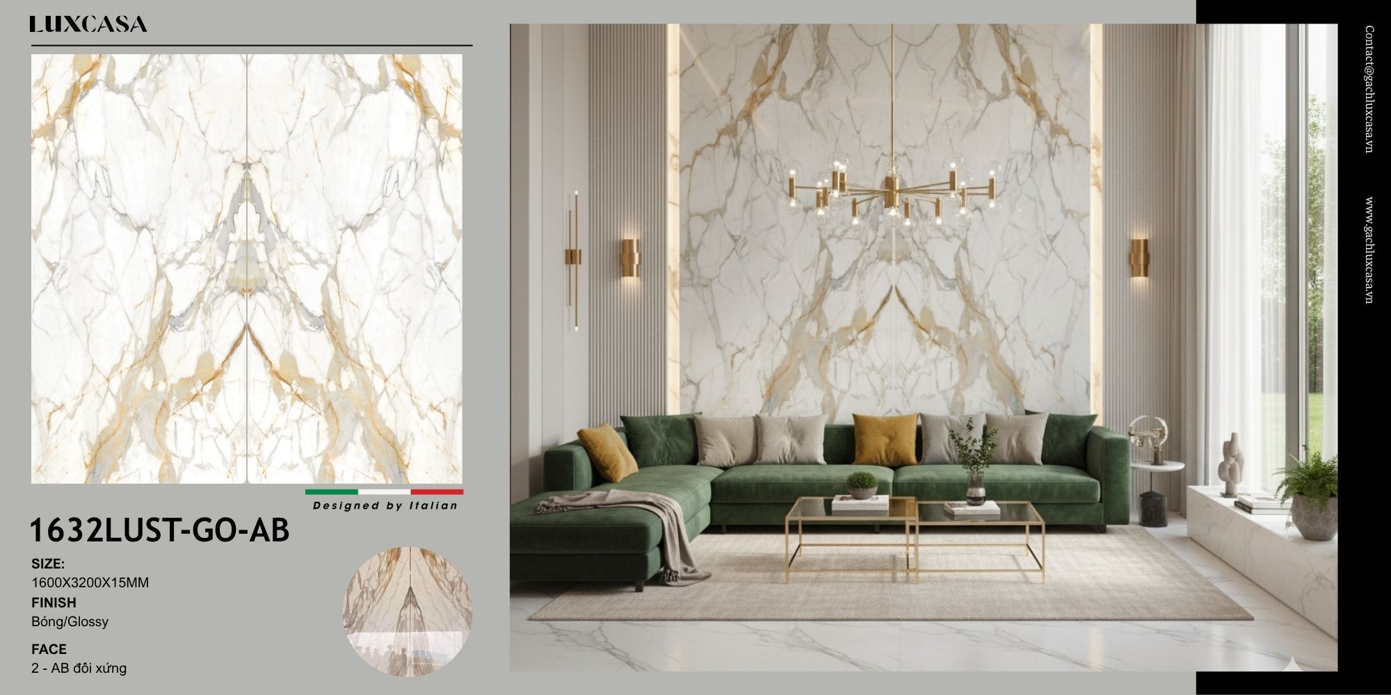 Đá nung kết đối xứng 1632LUST-GO-AB