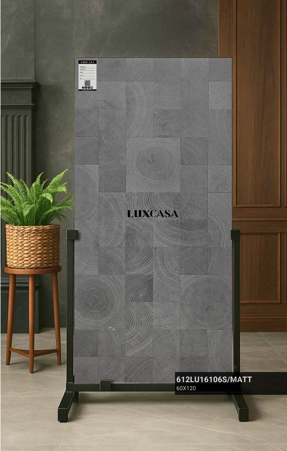 Gạch giả gỗ màu đen 60×120 612LU16106S