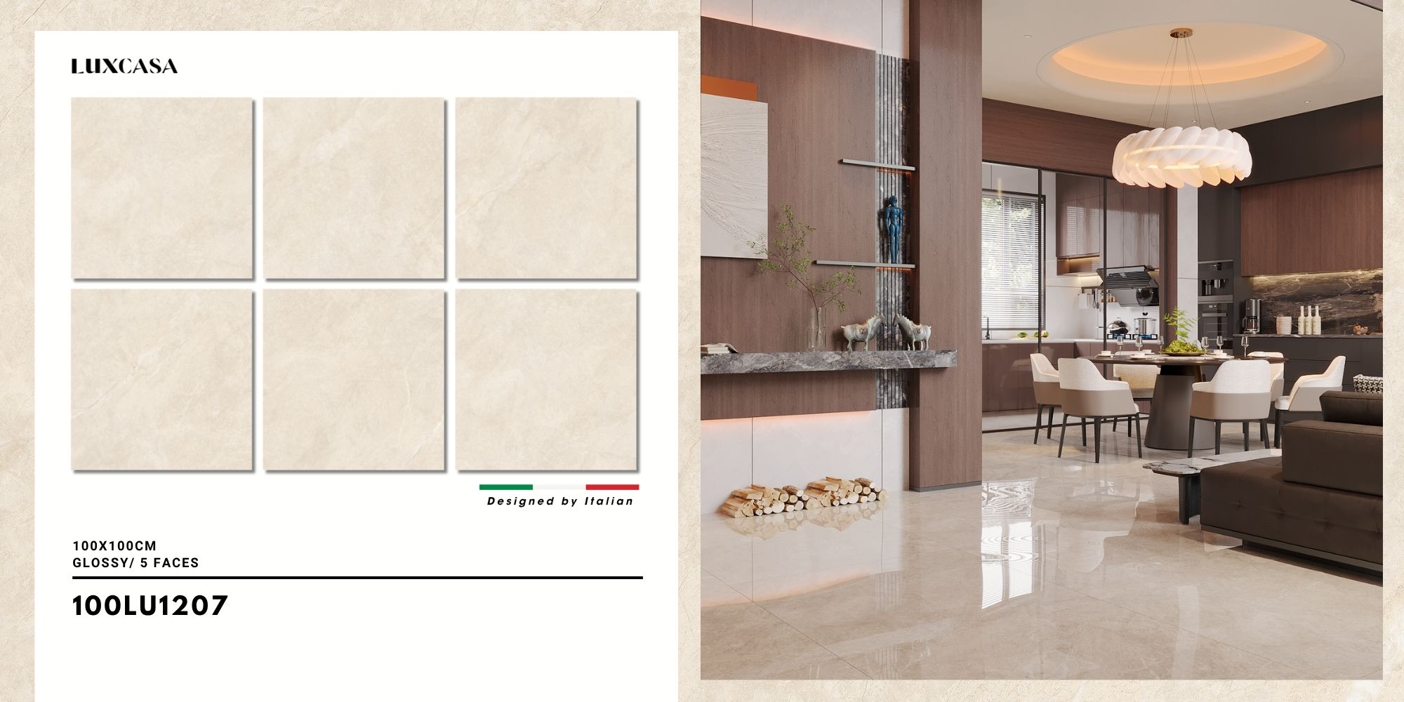 Gạch kem bóng 1000×1000 100LU1207