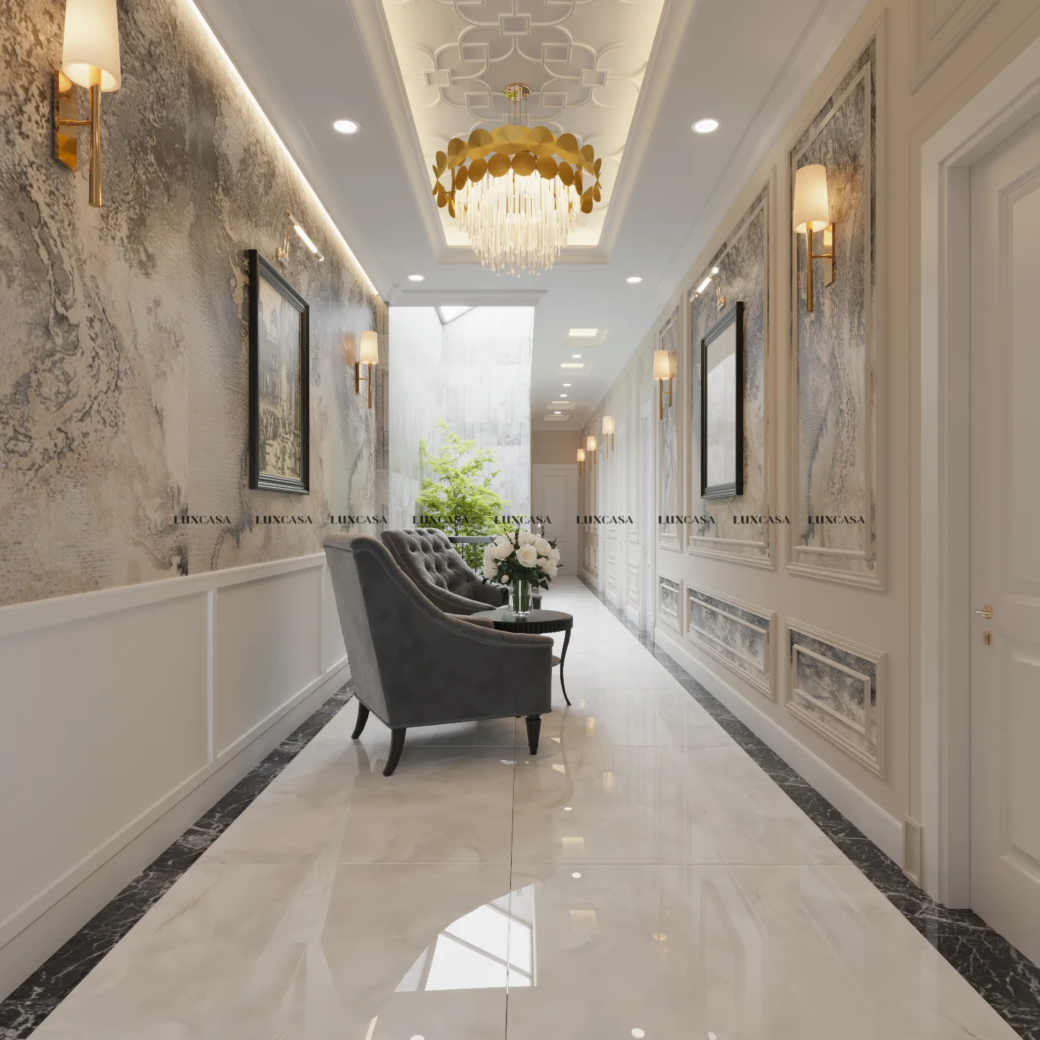 Gạch lát hành lang 120x120 onyx 120LU1238