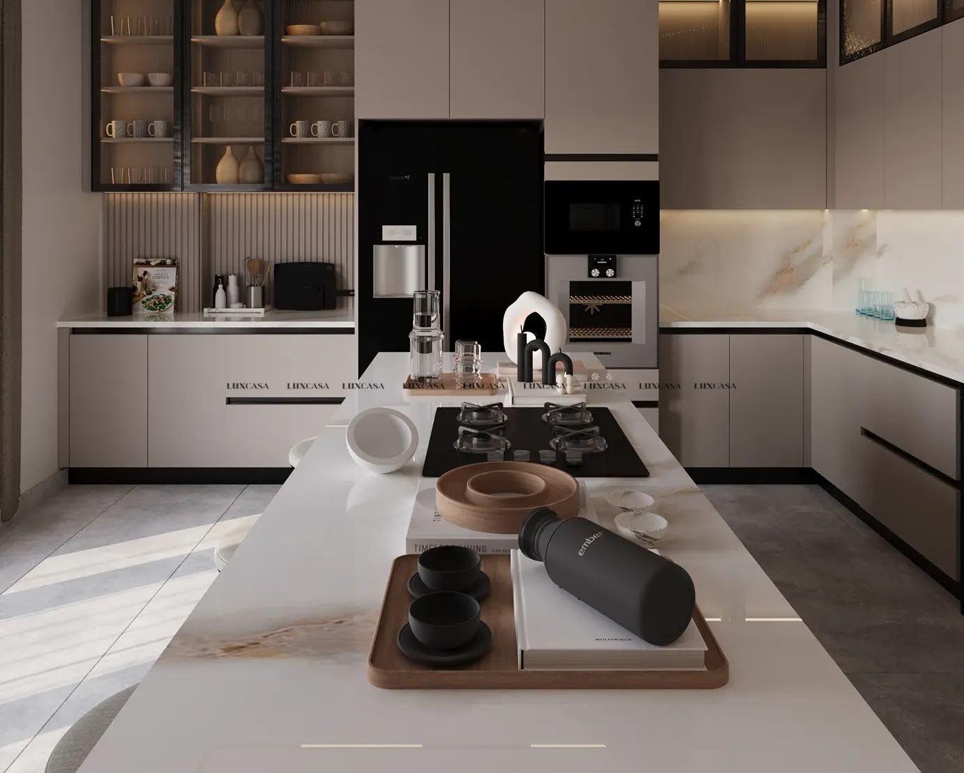 Gạch ốp tường bếp khổ lớn