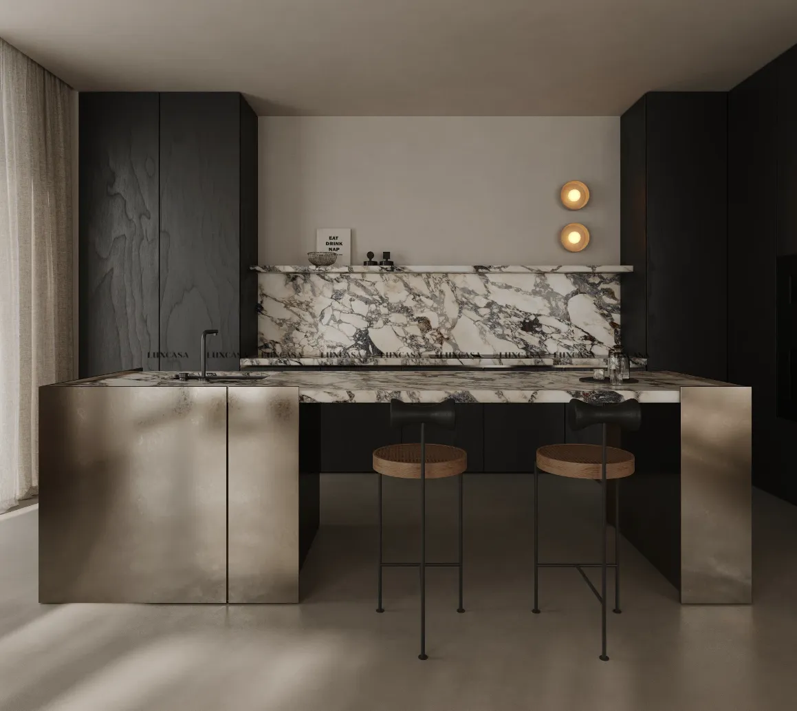 Mẫu gạch giả đá ốp bếp khổ lớn