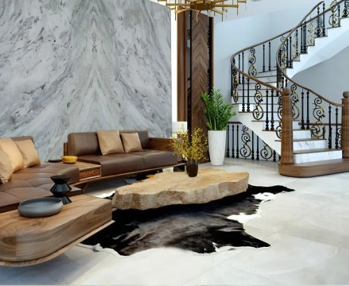 Tranh đá đối xứng kiểu vân marble