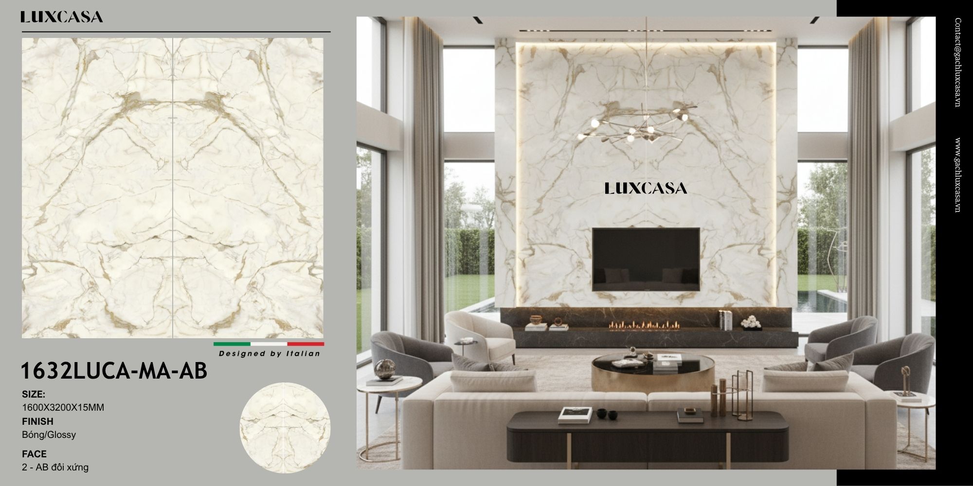 Tranh đá đối xứng 1632LUCA-MA-AB