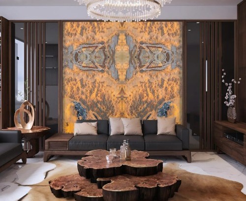 Tranh đá ngọc xuyên sáng màu cam 1