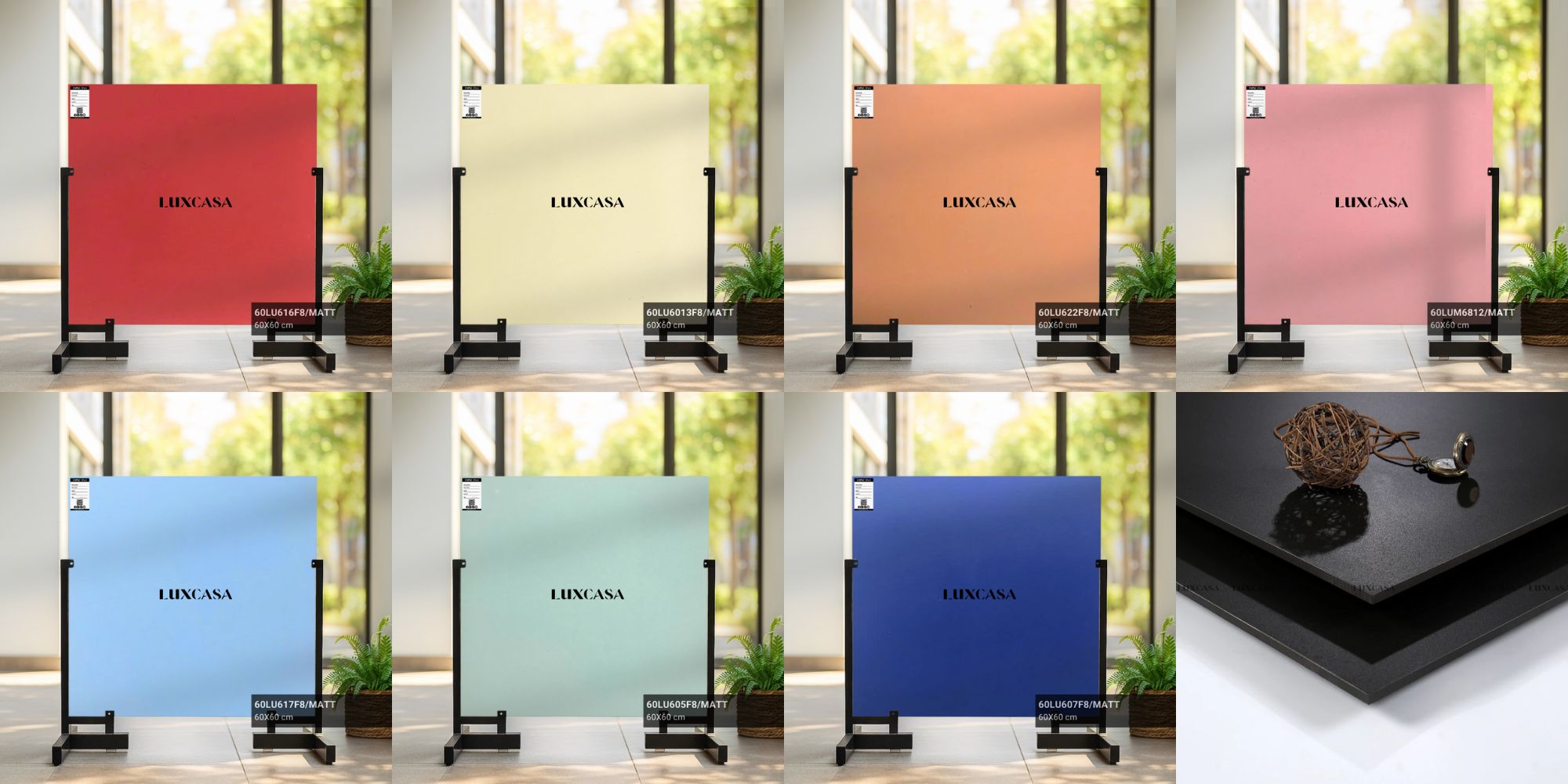 8 mẫu gạch 60x60 trơn 1 màu