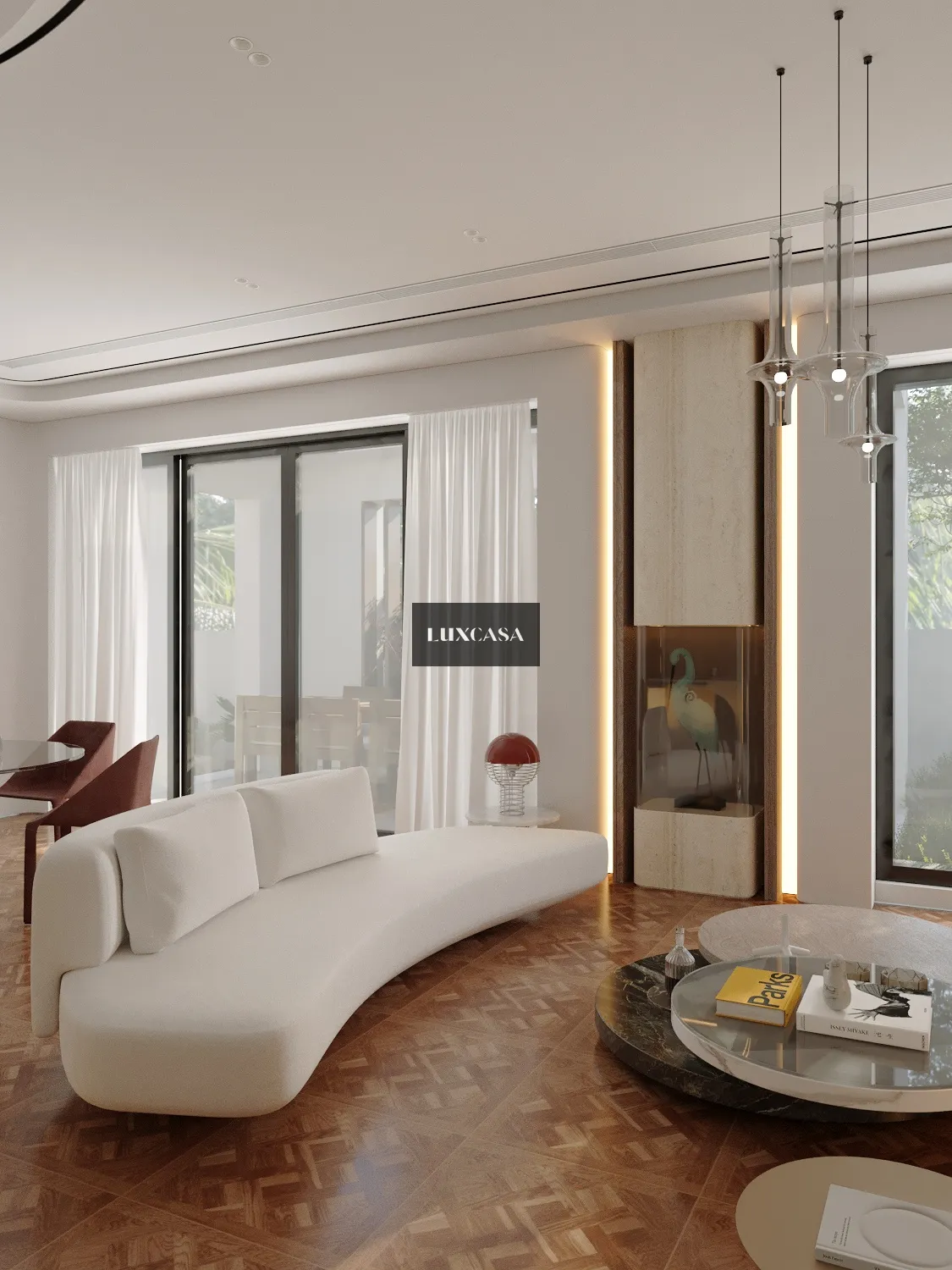 Gạch giả gỗ 60x60 60LU6A15 lát nền phòng khách