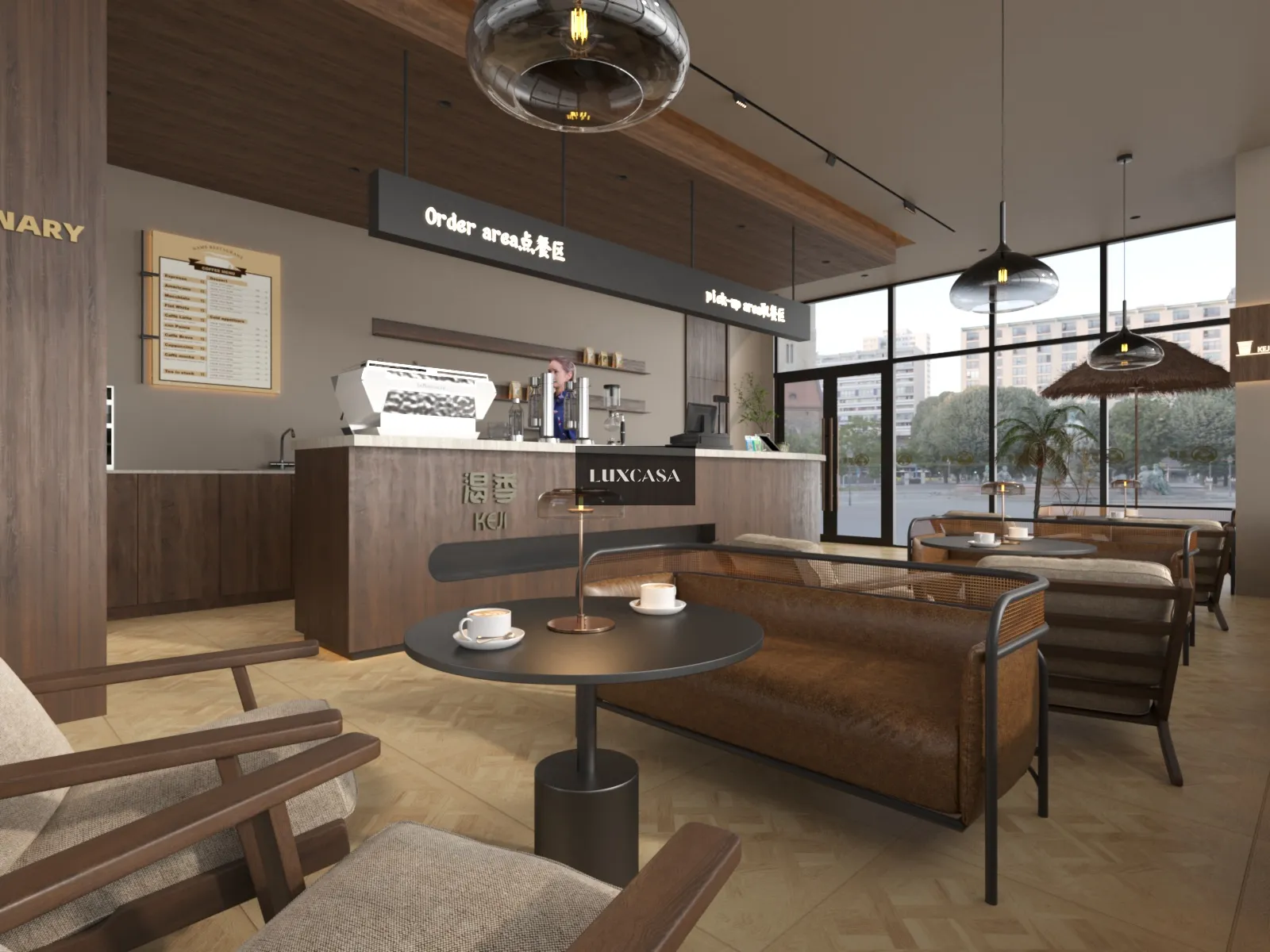 Gạch quán cafe giả gỗ 60x60 60LU6A13 (1)