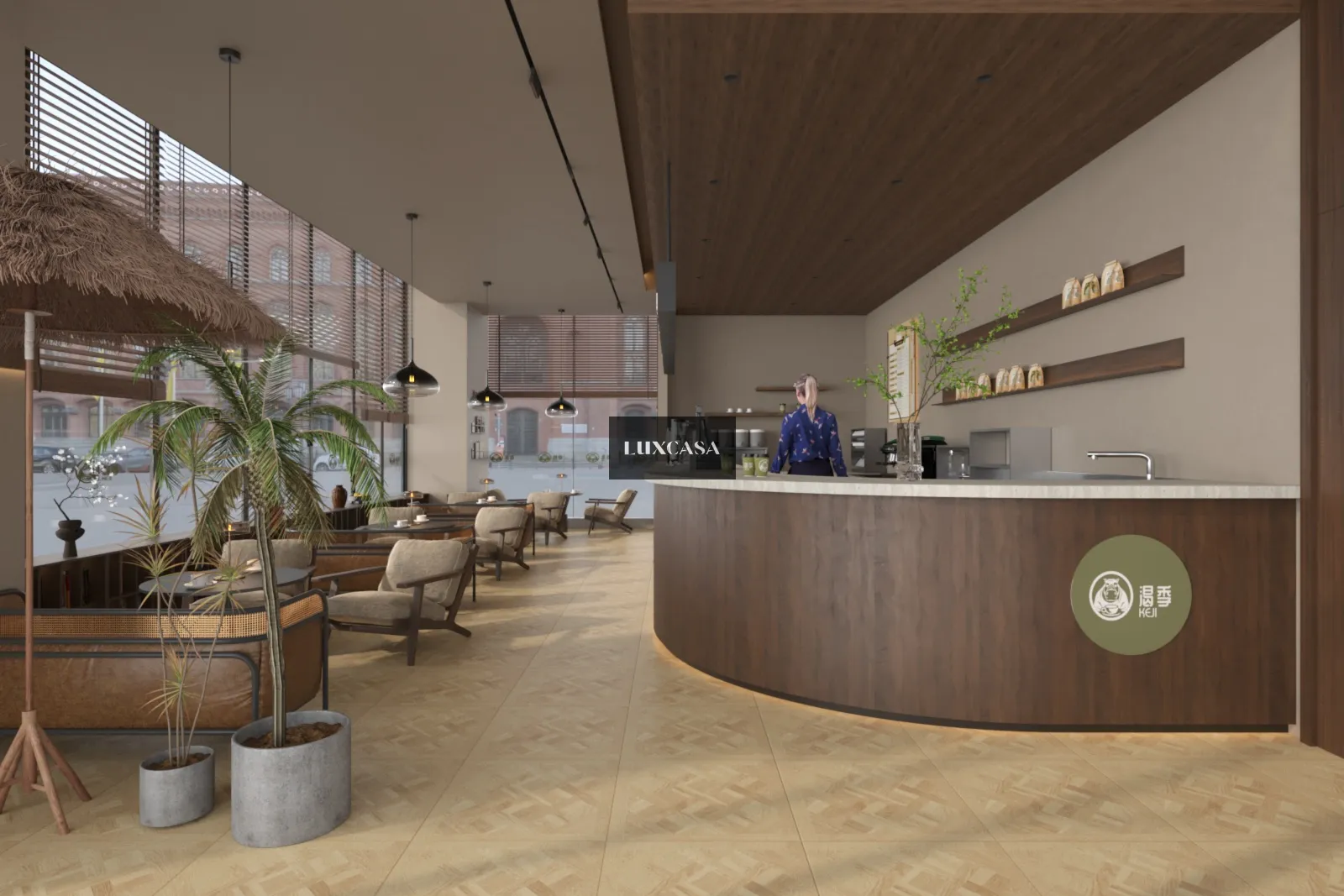 Gạch quán cafe giả gỗ 60x60 60LU6A13 (2)