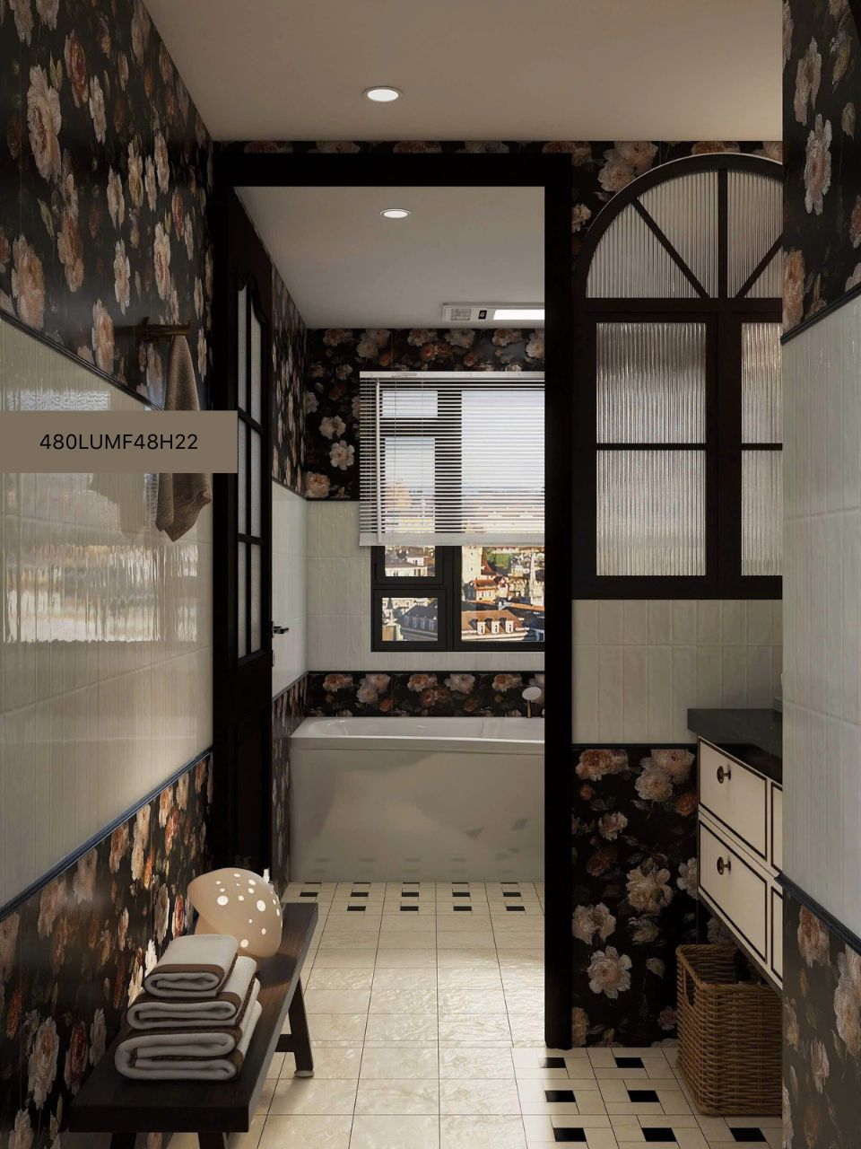 Gạch ốp nhà wc tranh 40×80 480LUMF48H22 (1)