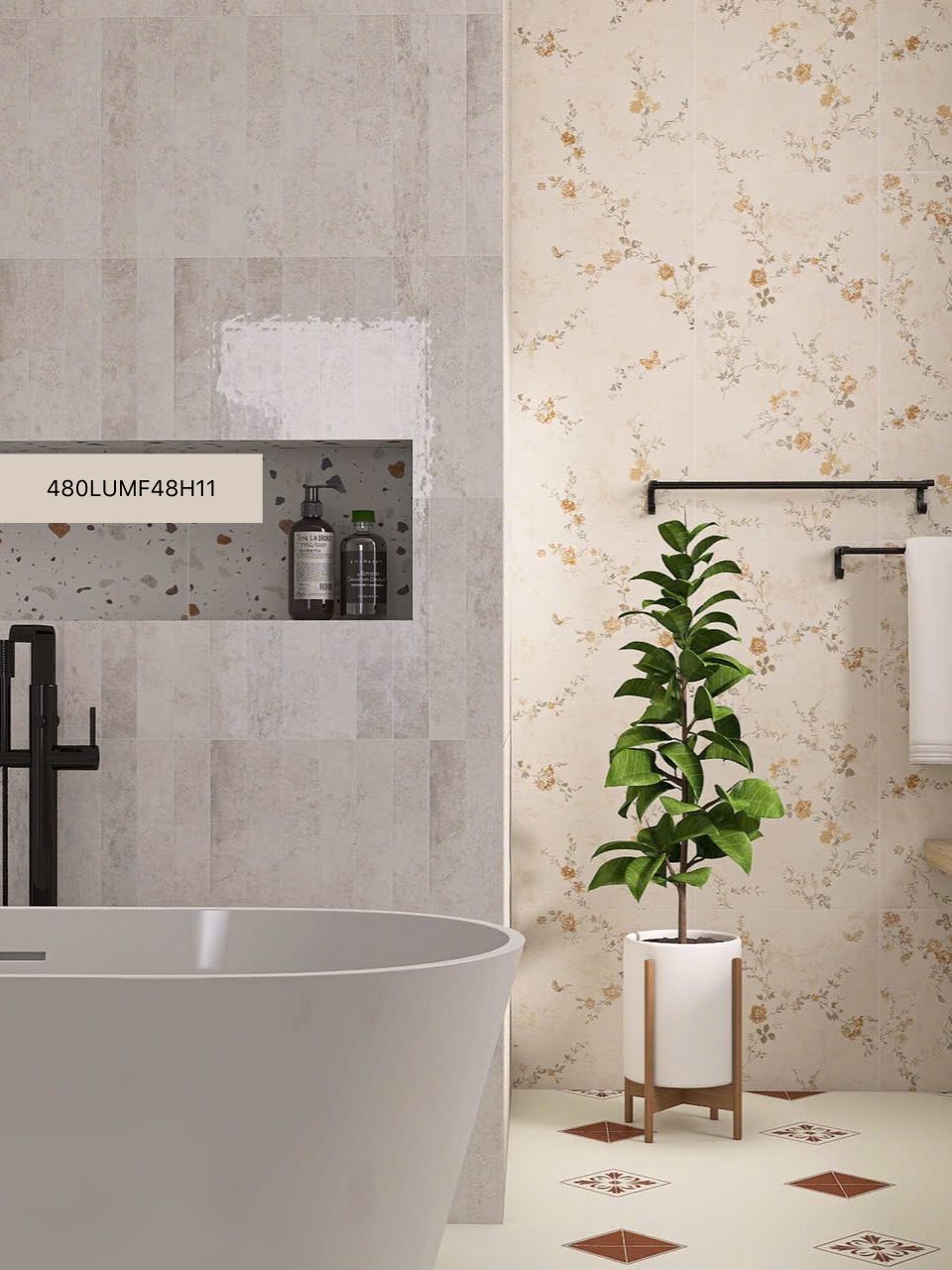 Gạch tranh ốp wc 40x80 480LUMF48H11