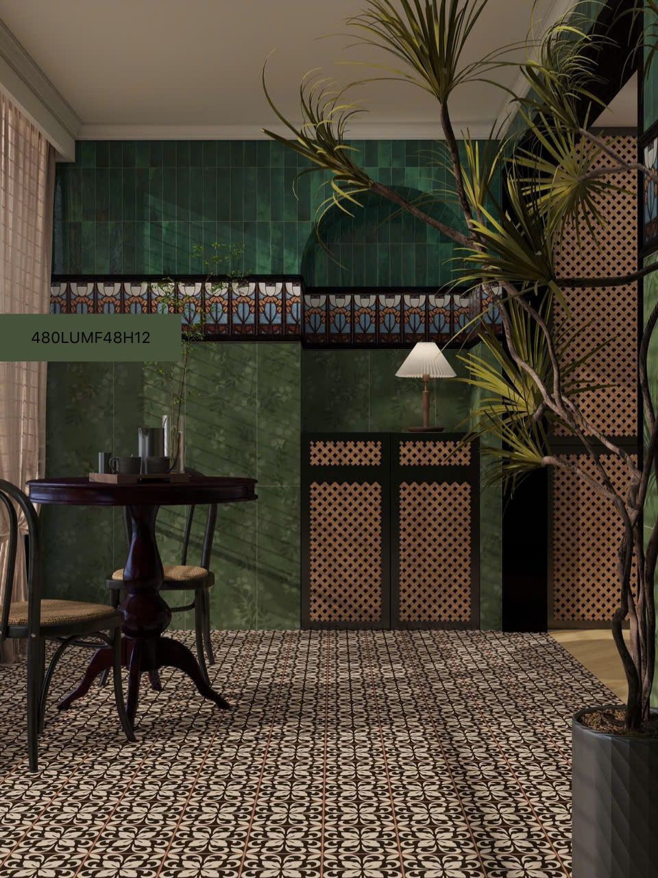 Gạch tranh ốp wc 40x80 480LUMF48H12