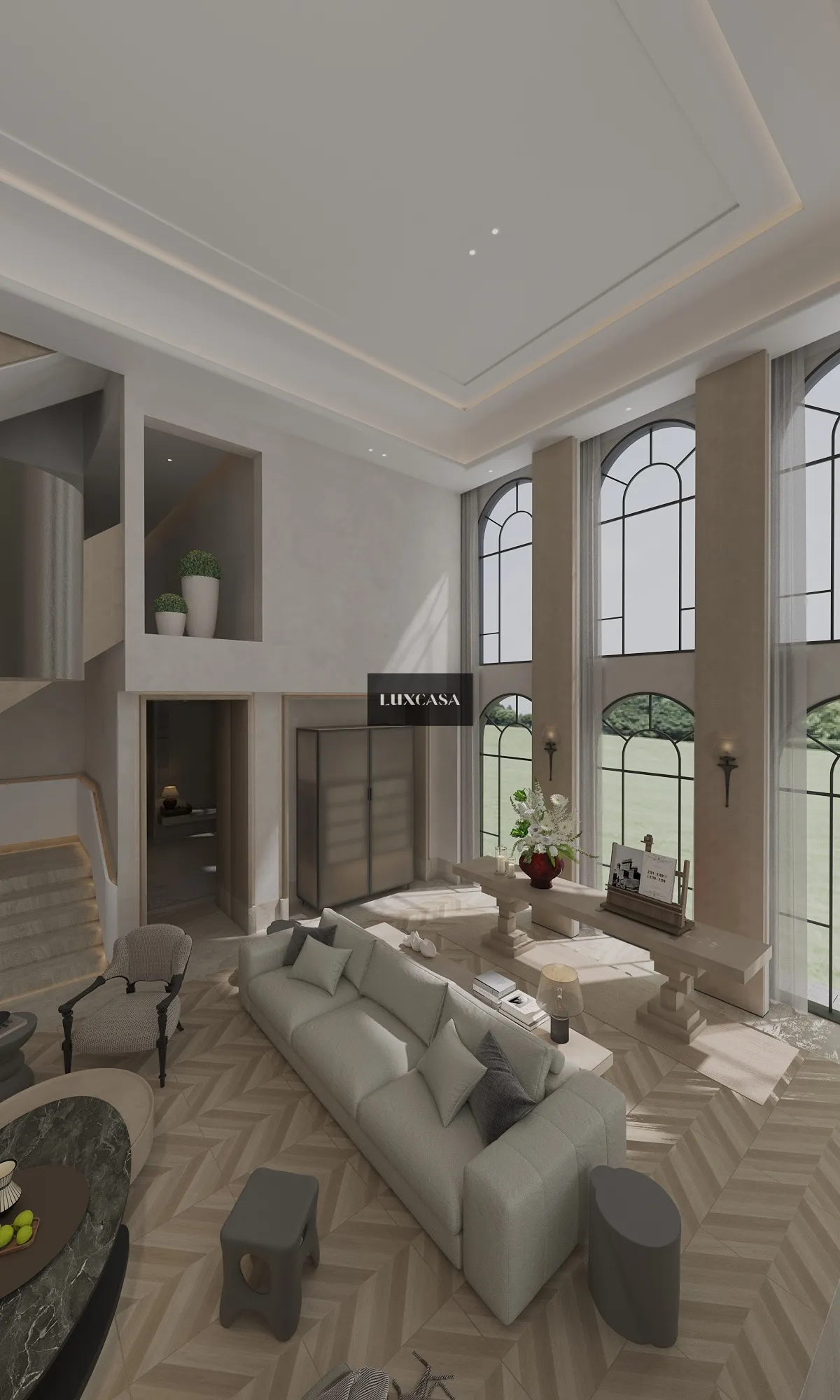 Gạch xương cá 60x60 lát phòng khách 60LU6A02