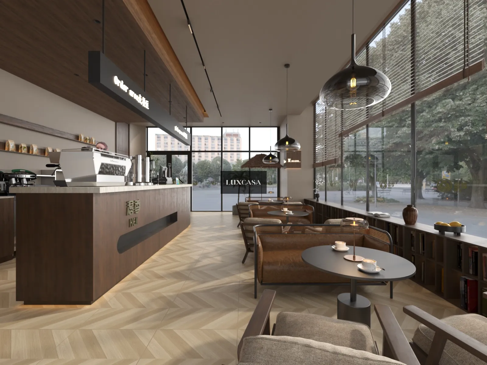 Gạch xương cá lát quán cafe 60x60 60LU6A02 (1)