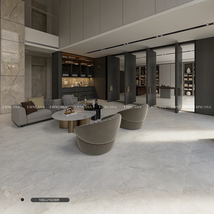 Mẫu gạch lát nền phòng khách ở Quận 8