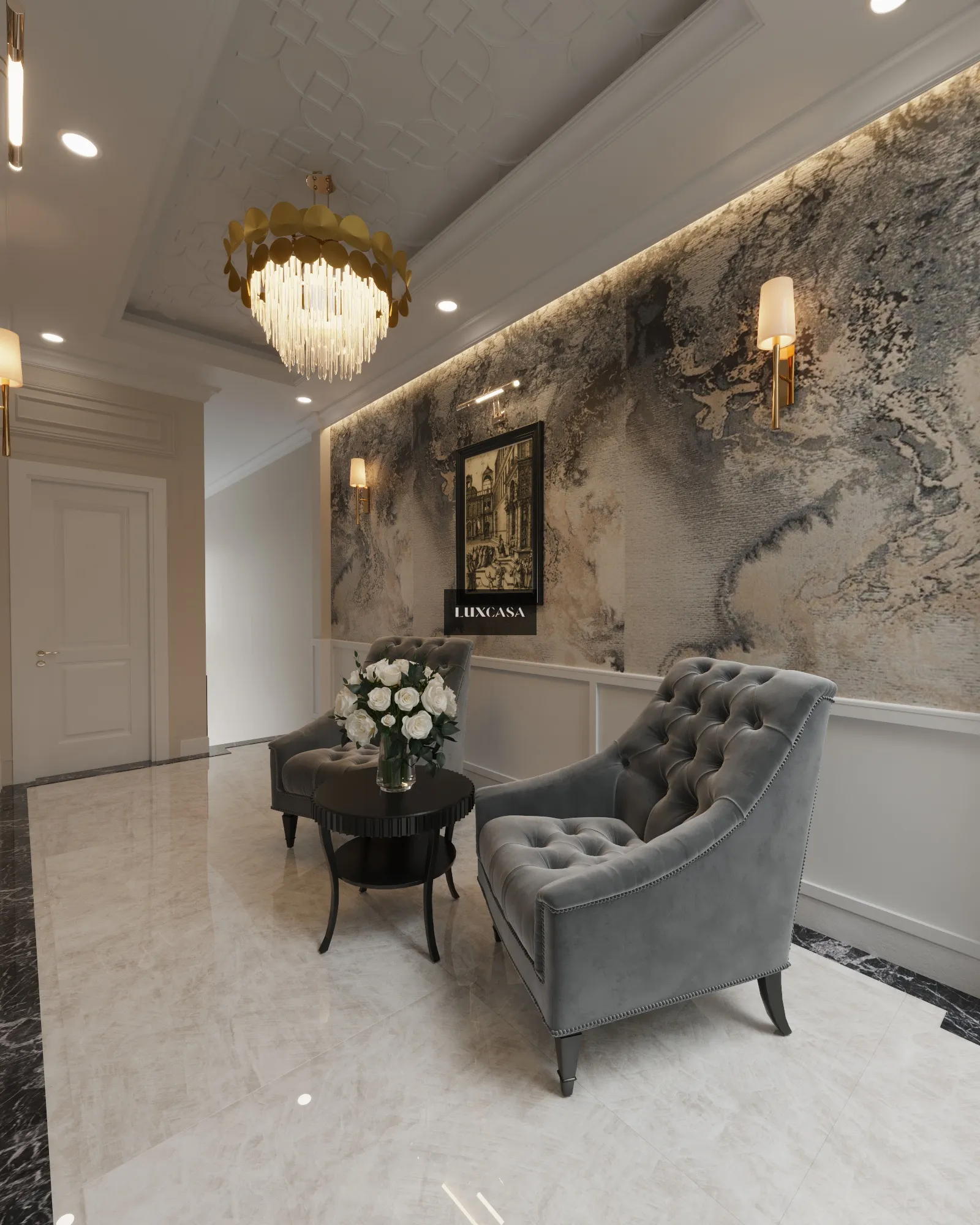 Gạch hành lang bóng màu kem 1000×1000 100LUAF-TO-BE