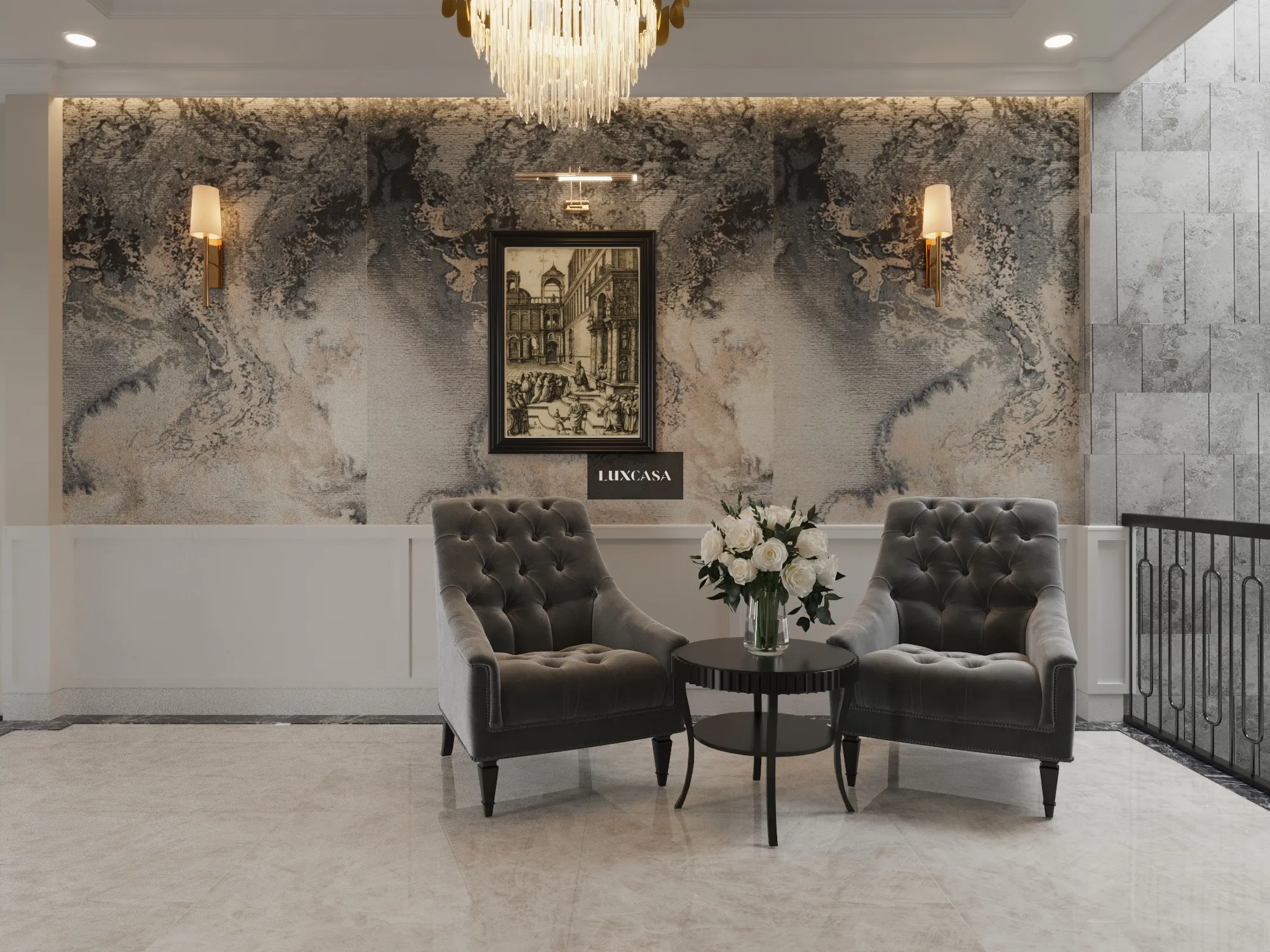 Gạch hành lang bóng màu kem 1000×1000 100LUAF-TO-BE