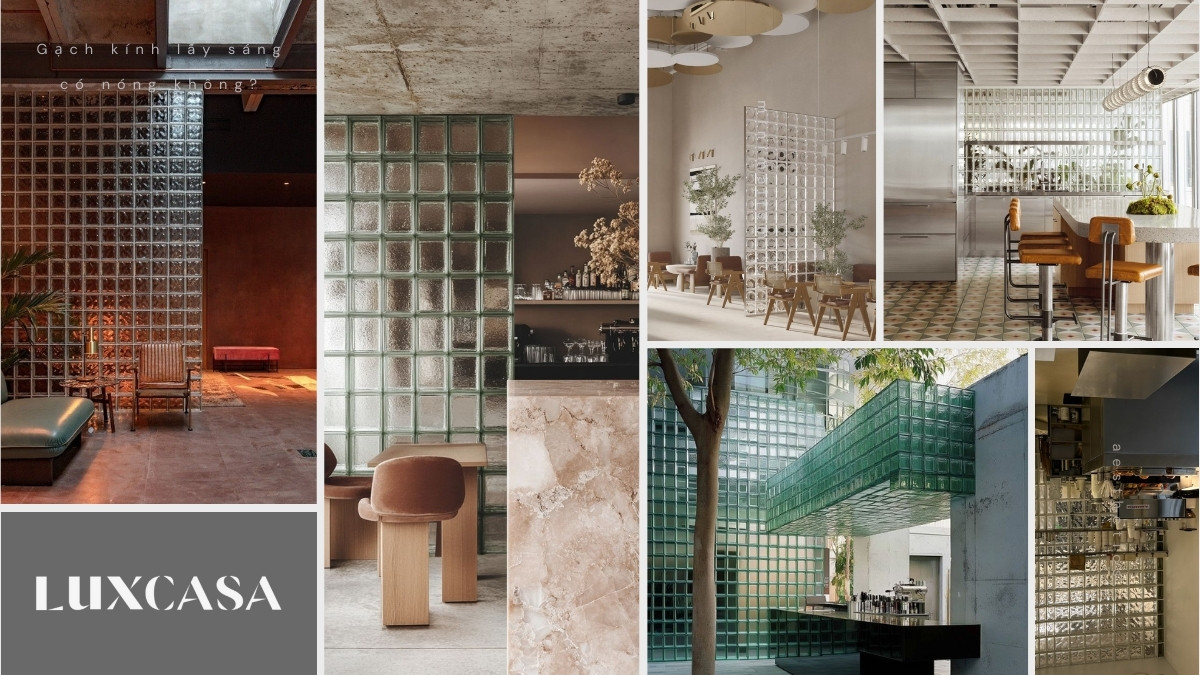 Gạch kính lấy sáng trang trí quán cafe, cửa hàng kinh doanh