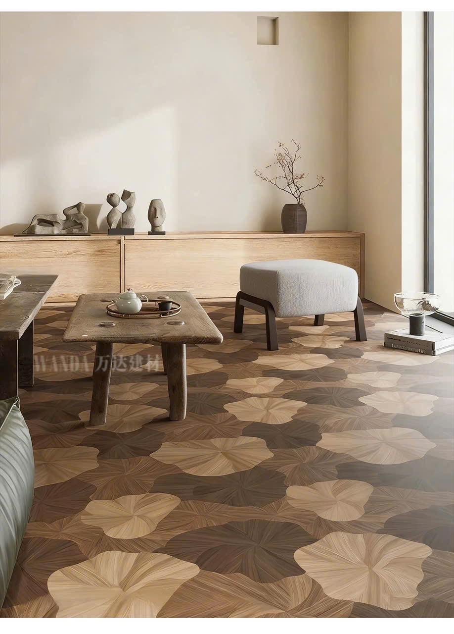 Mẫu gạch giả gỗ lá sen 60×120 lát nền nội thất