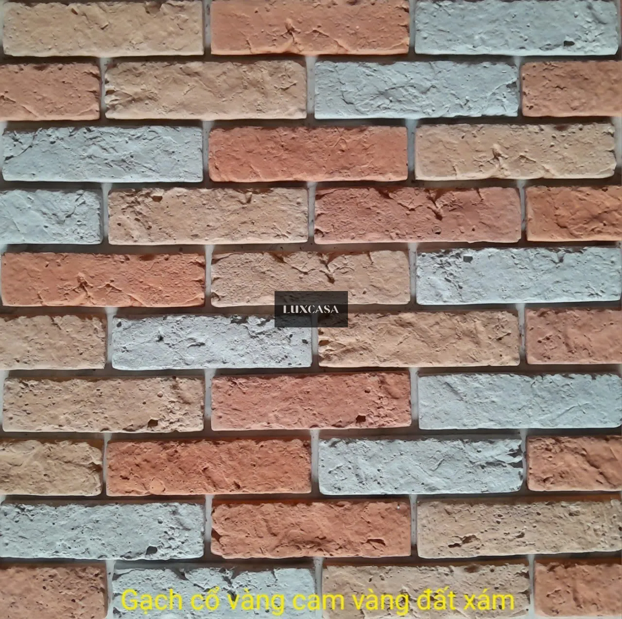 Gạch cổ vàng cam vàng đất xám