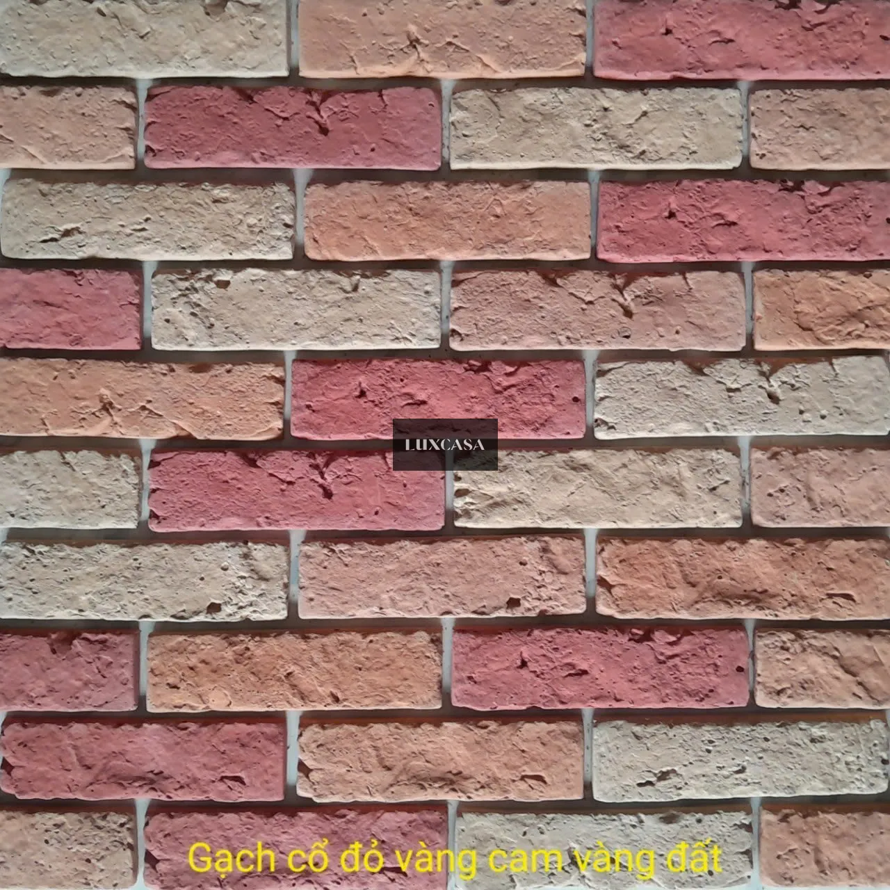 Gạch giả cổ đỏ vàng cam vàng đất