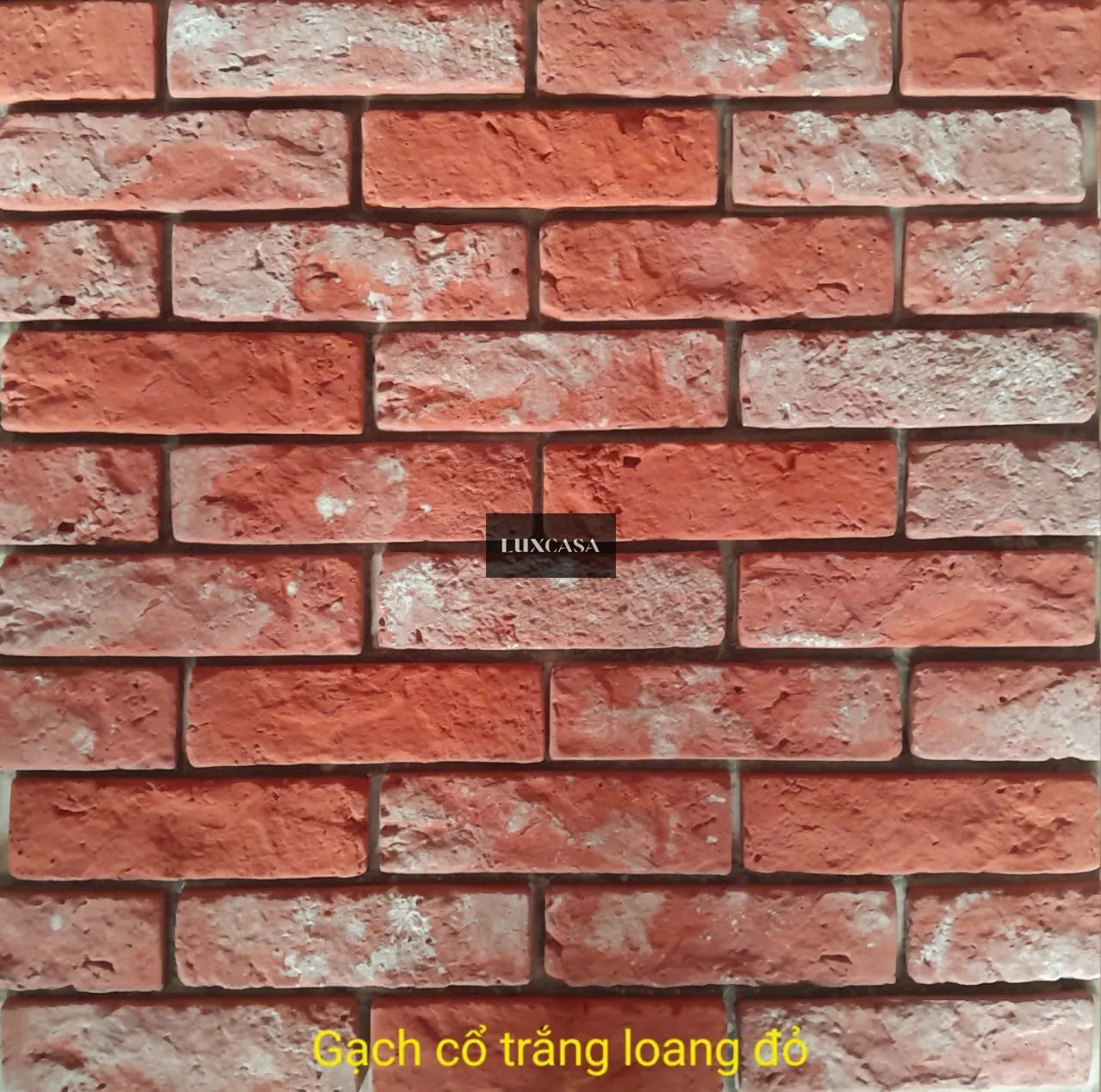 Gạch giả cổ trắng loang đỏ