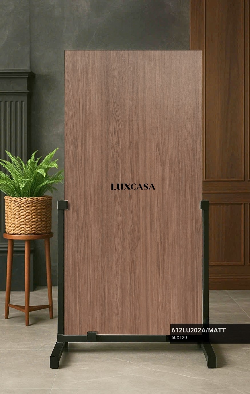 Gạch giả gỗ màu nâu đậm 60x120 612LU202A