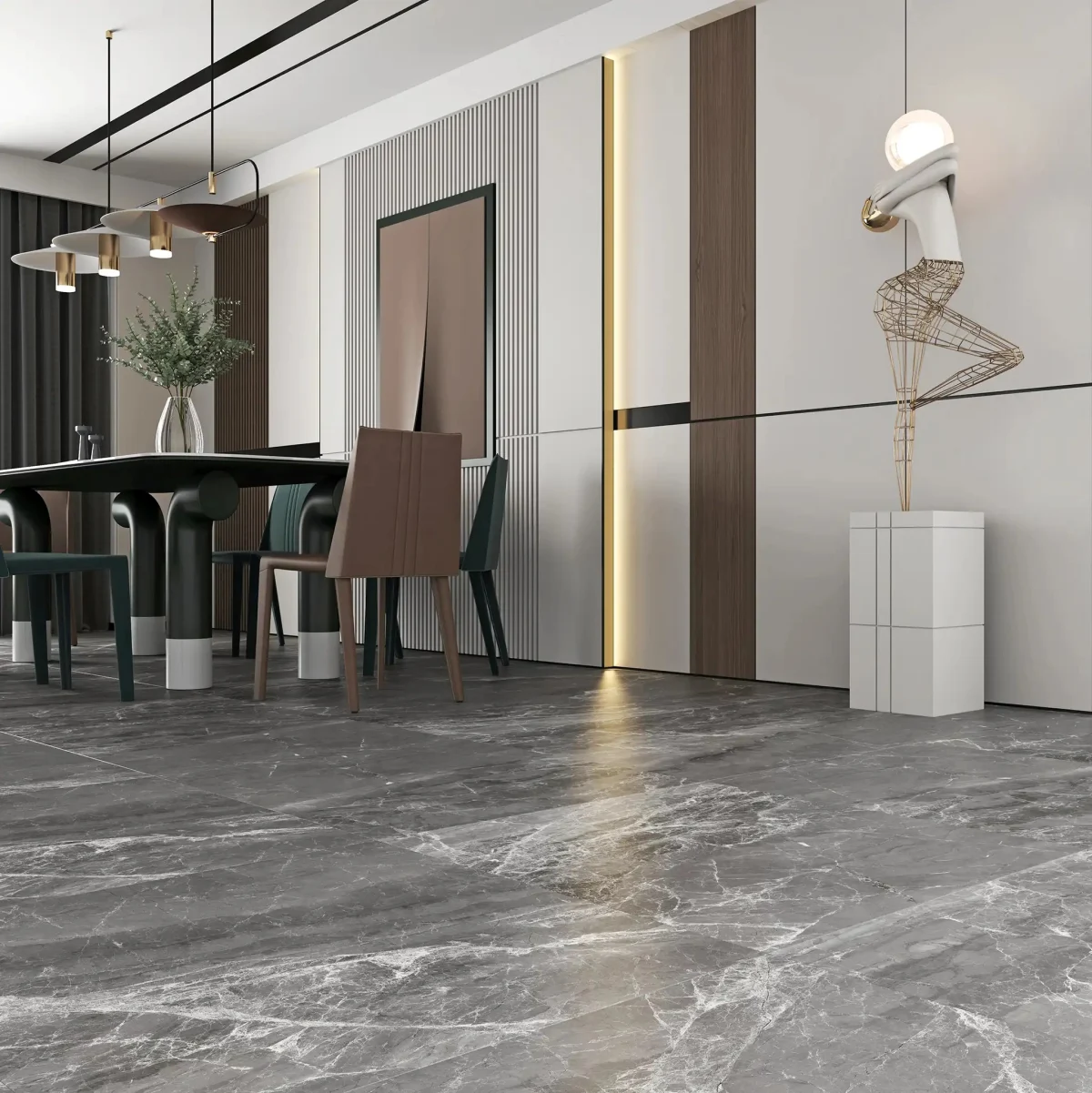 Mẫu gạch lát sàn chính màu xám 80x80 80LU80602S