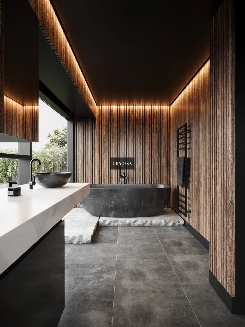 Gạch hiệu ứng bê tông 60x60 60LUCT04 lát nhà tắm