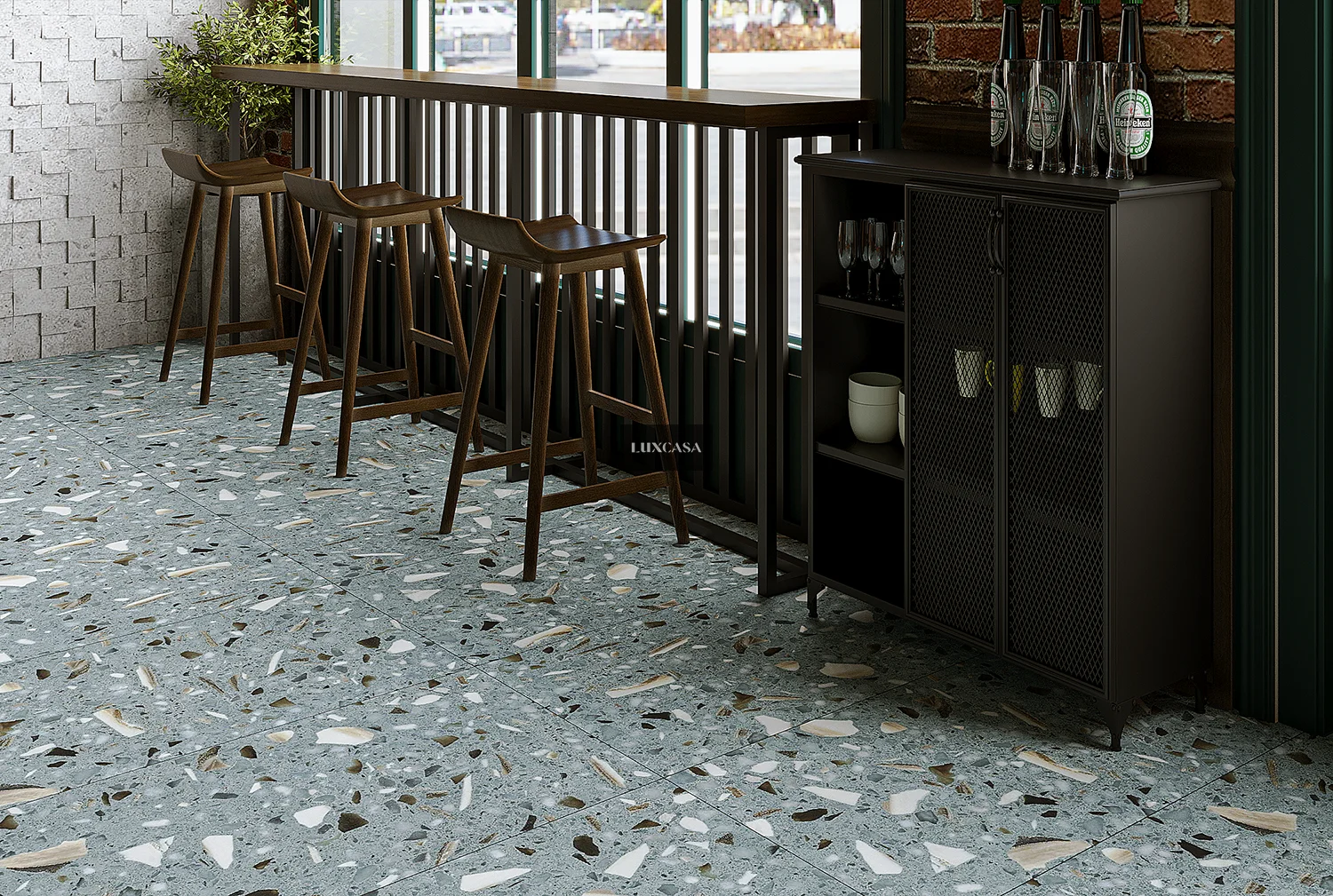 Gạch lát quán cafe terrazzo 60×120 612LU612D236