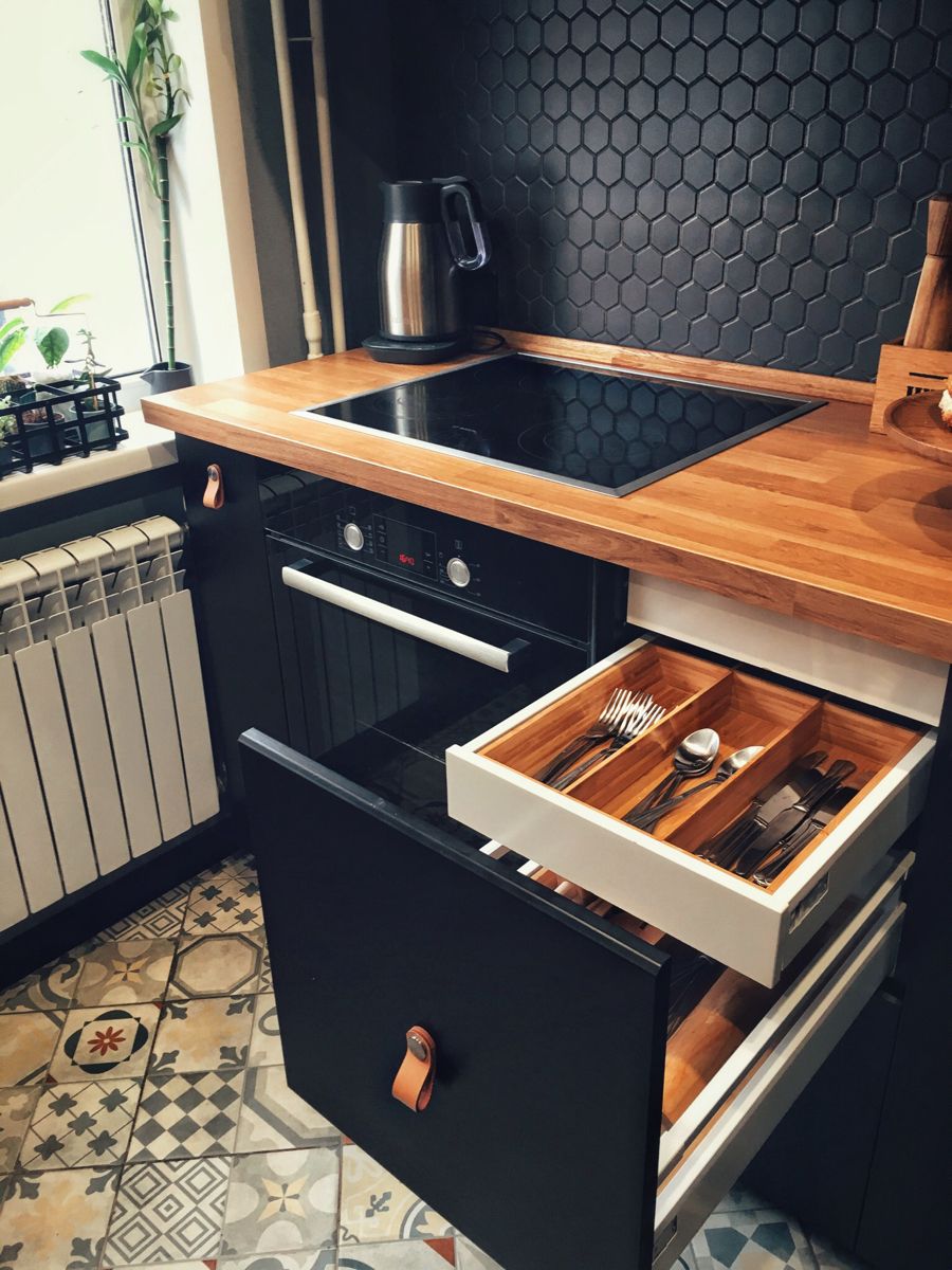 Gạch mosaic đen lục giác (Hexagon)