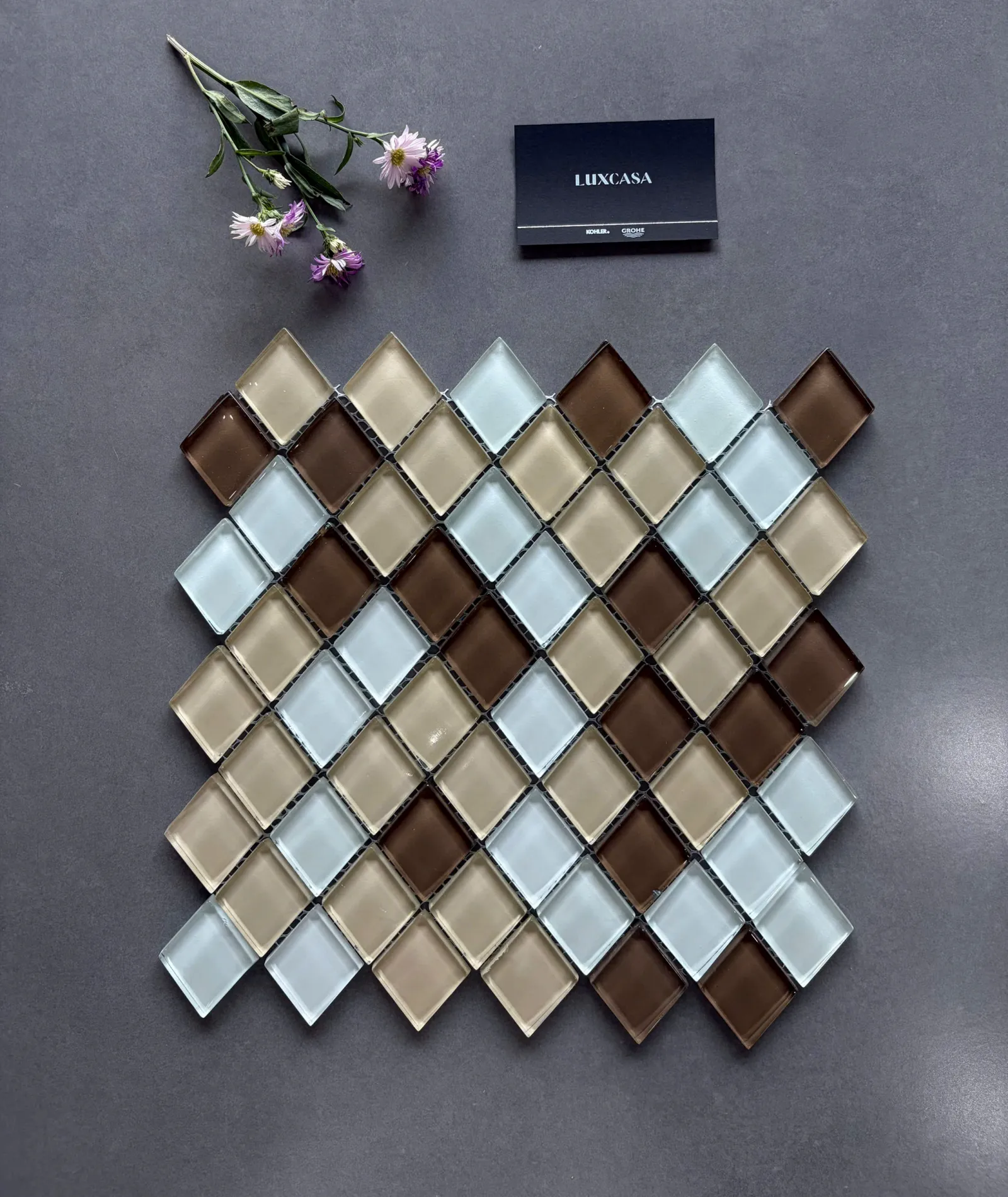 Gạch mosaic thủy tinh hình thoi LUTH5025