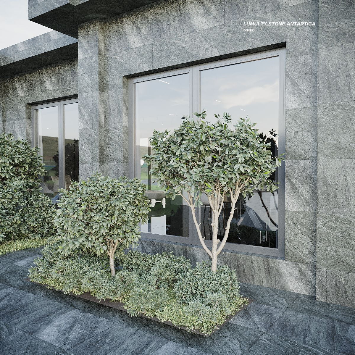 Gạch ốp mặt tiền 60x60cm giả đá stale