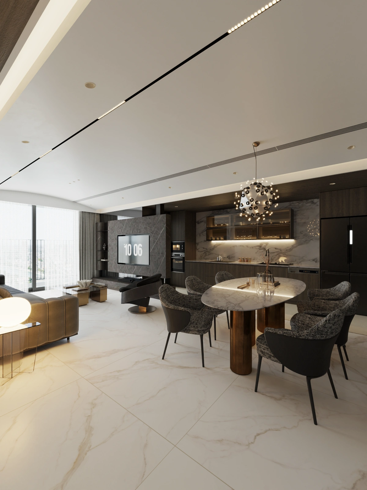 Gạch phòng khách 1200X1200 màu trắng 120LU121209-11D