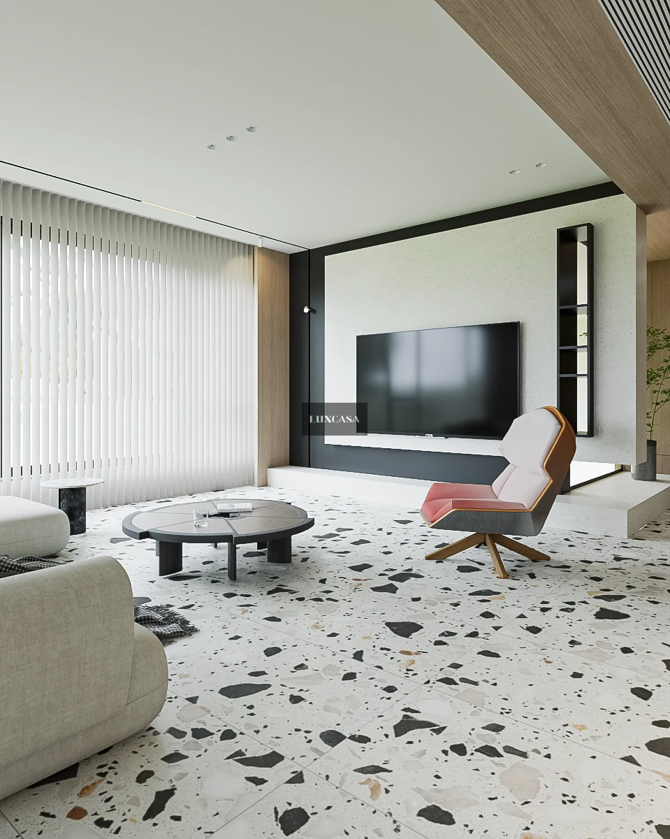 Gạch terrazzo phòng khách 60×120 612LU612D232