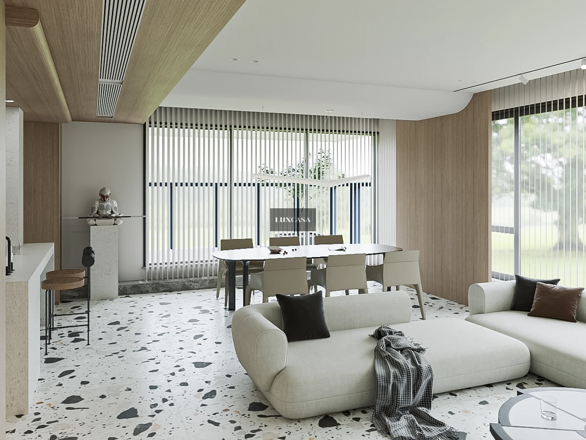 Gạch terrazzo phòng khách 60×120 612LU612D232