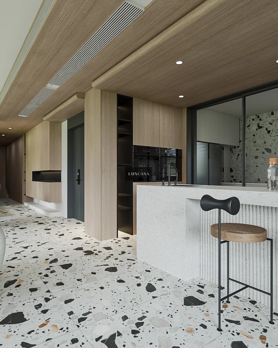 Gạch terrazzo phòng khách 60×120 612LU612D232