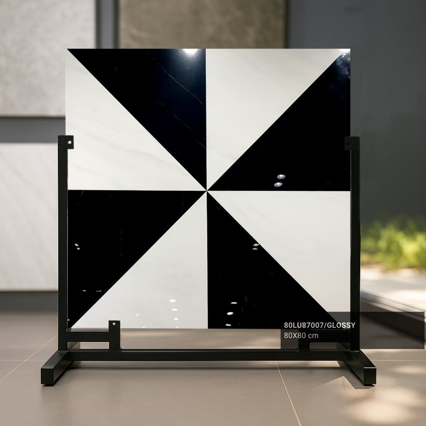 Hình thực tế gạch thảm phòng khách 80x80 80LU87007