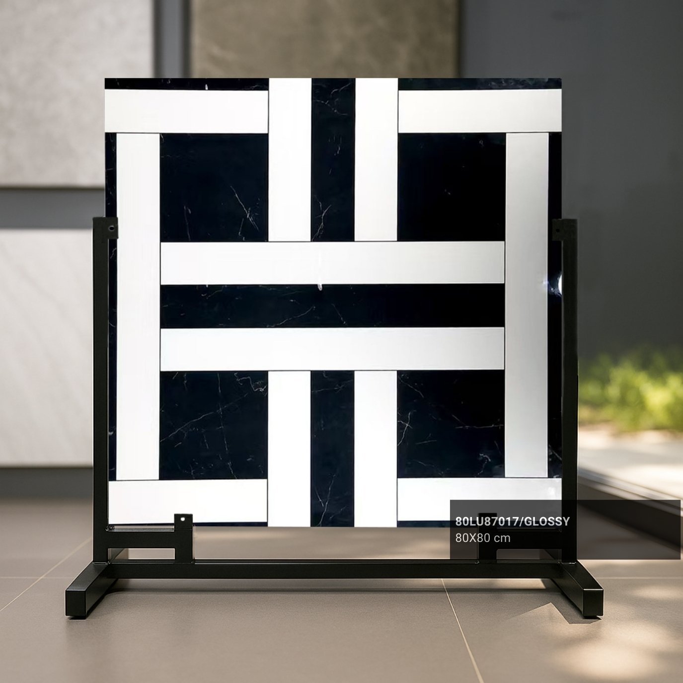 Hình thực tế gạch thảm phòng khách 80x80 80LU87017