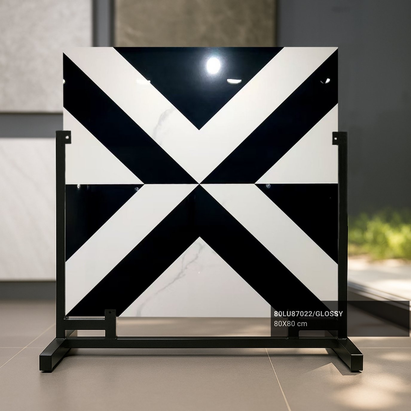 Hình thực tế gạch thảm phòng khách 80x80 80LU87022