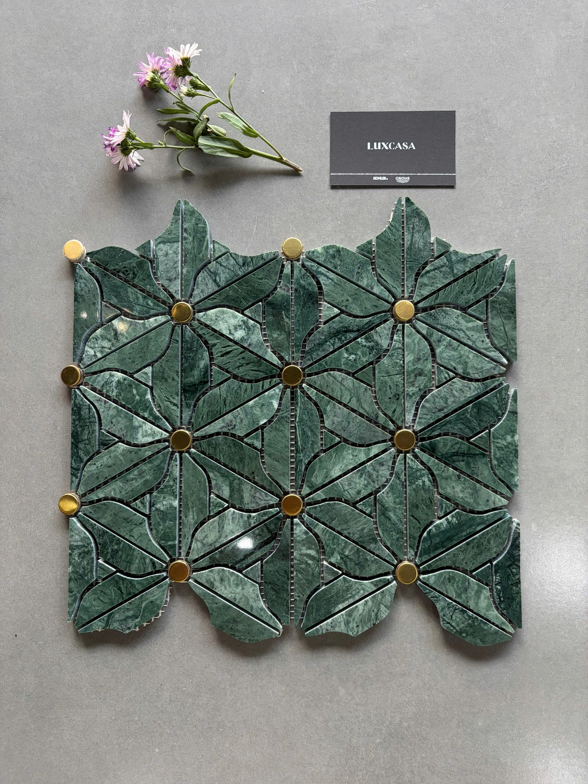 Mẫu đá mosaic cao cấp xanh