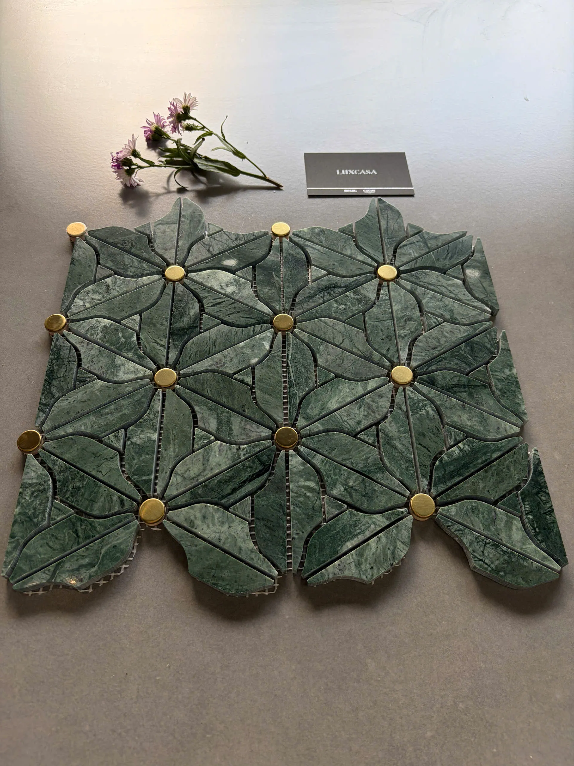 Mẫu đá mosaic cao cấp xanh