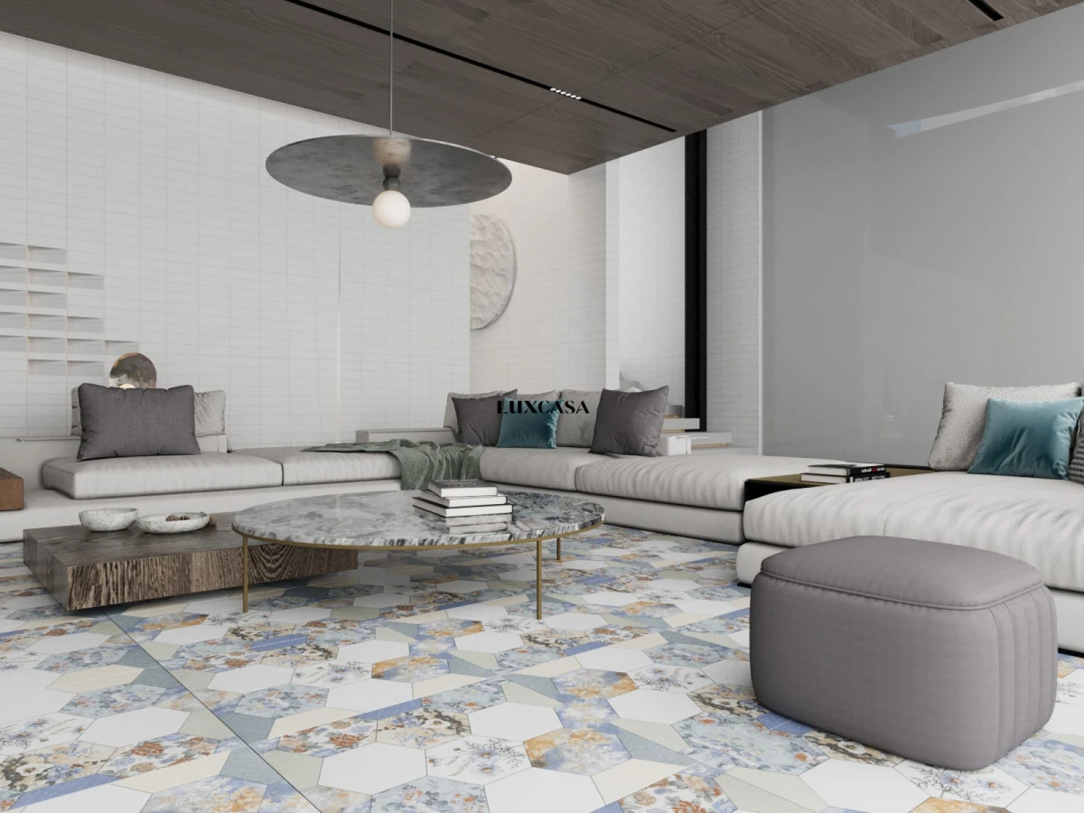 Mẫu gạch bông 60x60 lát phòng khách